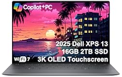 Dell XPS 13 9345 AI Laptop &lpar;13&period;4" 3K &lpar;2880x1800&rpar; OLED Touchscreen&comma; 16GB DDR5&comma; 2TB SSD&comma; Snapdragon X Elite &lpar;> Intel i7-1355U&rpar;&rpar; Copilot&plus; PC&comma; Backlit&comma; FP&comma; 27-Hour Battery&comma; IR Webcam&comma; Wi-Fi 7&comma; Win 11 Pro