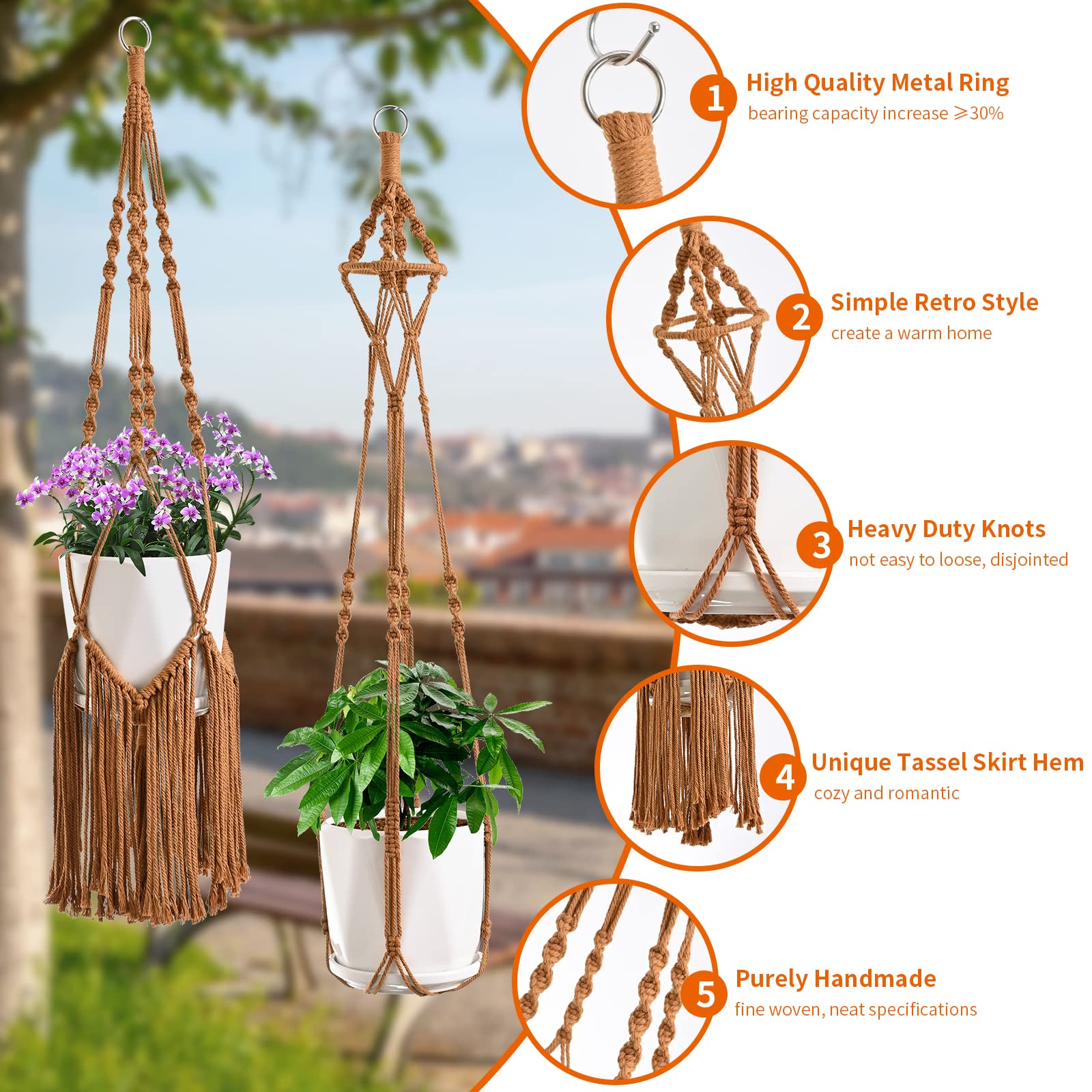 Amazon.com: SFENNGPET Macrame Plant Hangers, 6Pack Hanging