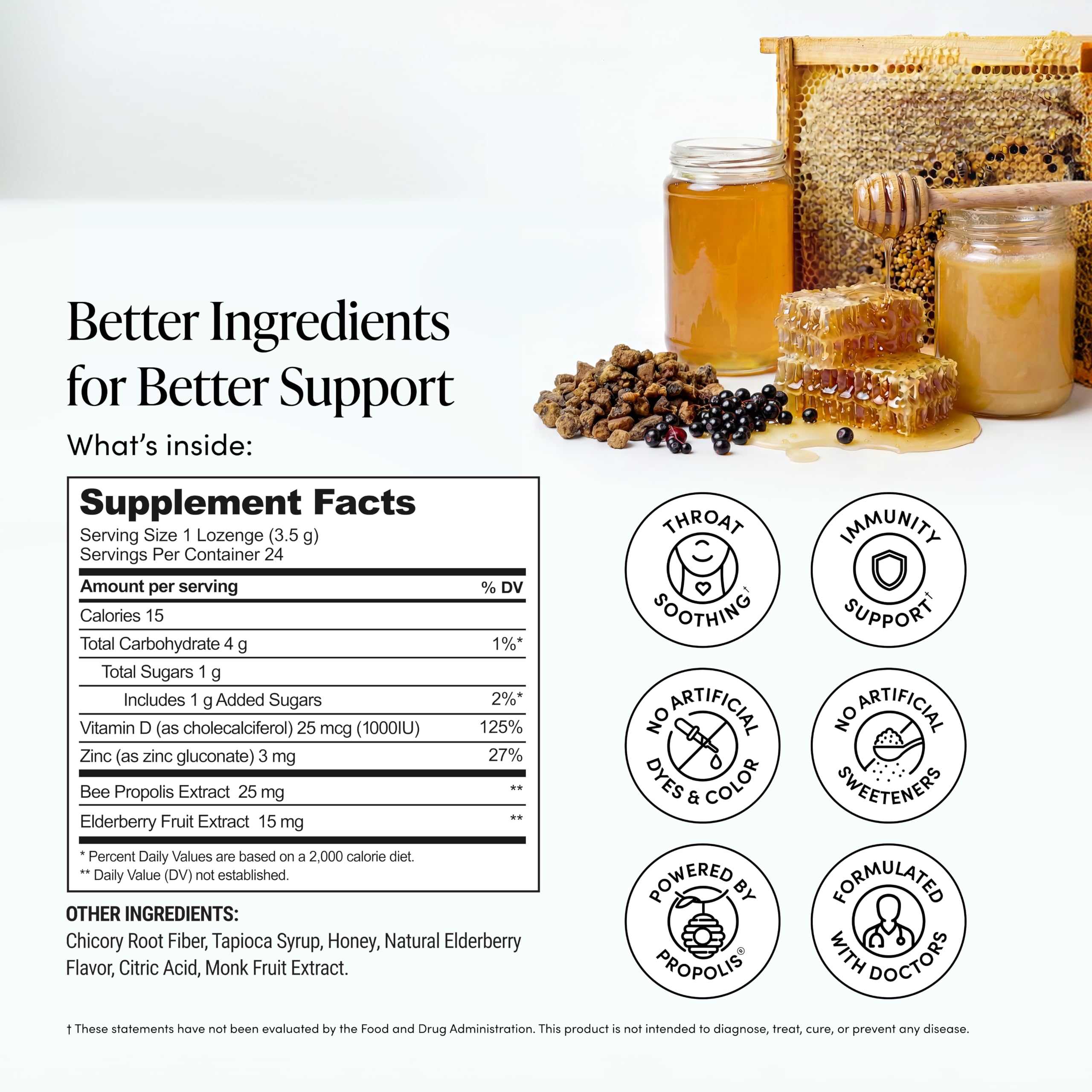 Beekeeper's Naturals Throat Soothing Honey Cough Drops, Elderberry 24 Ct — Amazon image 5