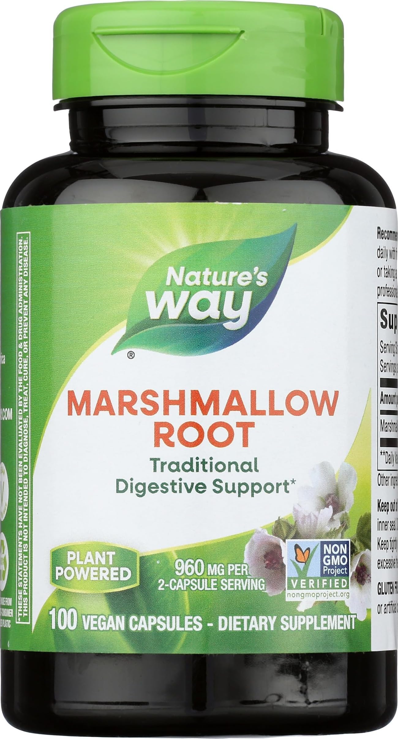 Nature's Way Premium Herbal Marshmallow Root, 960 mg per Serving, 100 VCaps