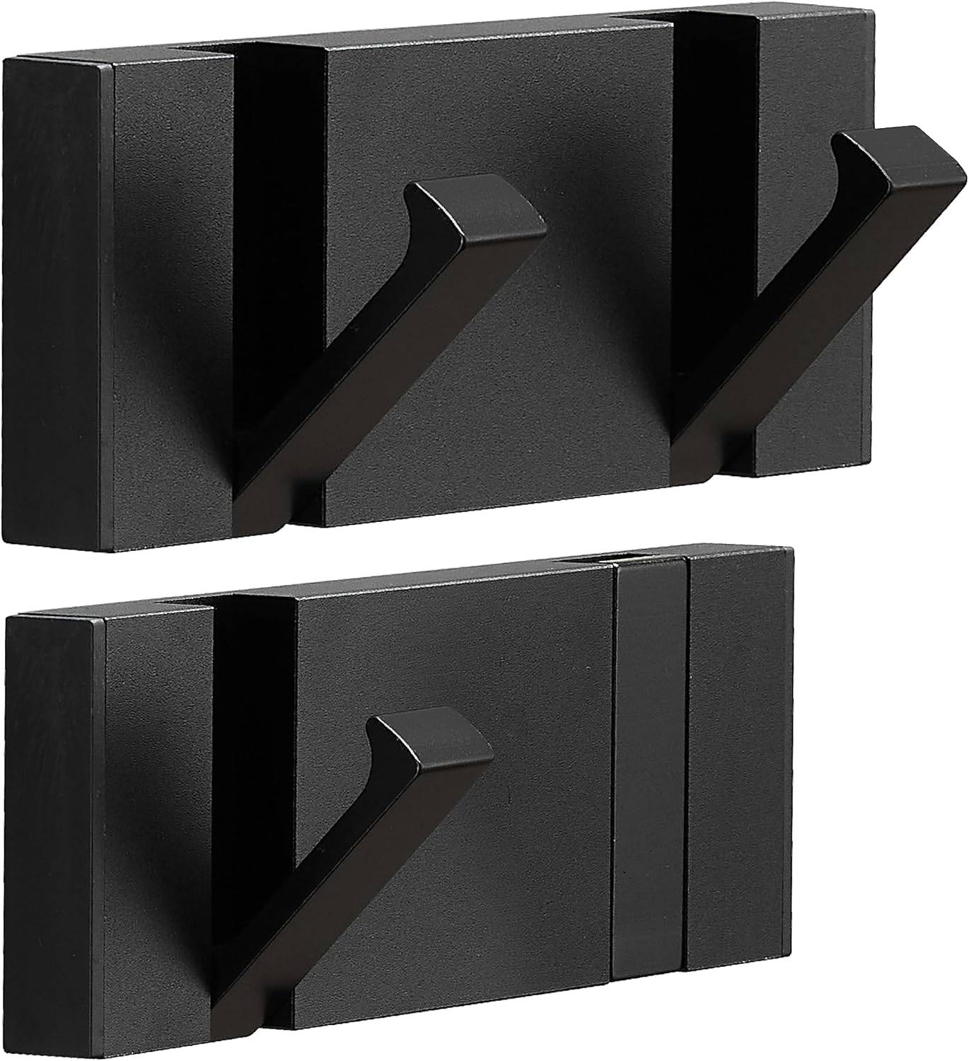 SPIEASSE 2 Pack，Modern Waterproof Black Wall Hooks，Foldable