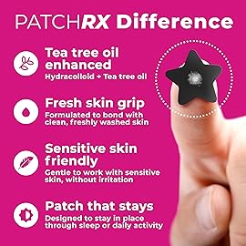 PatchRx Pimple Patches for Face Cute (Moon, Star, Cats, Heart), Zit Patches Star Sticker