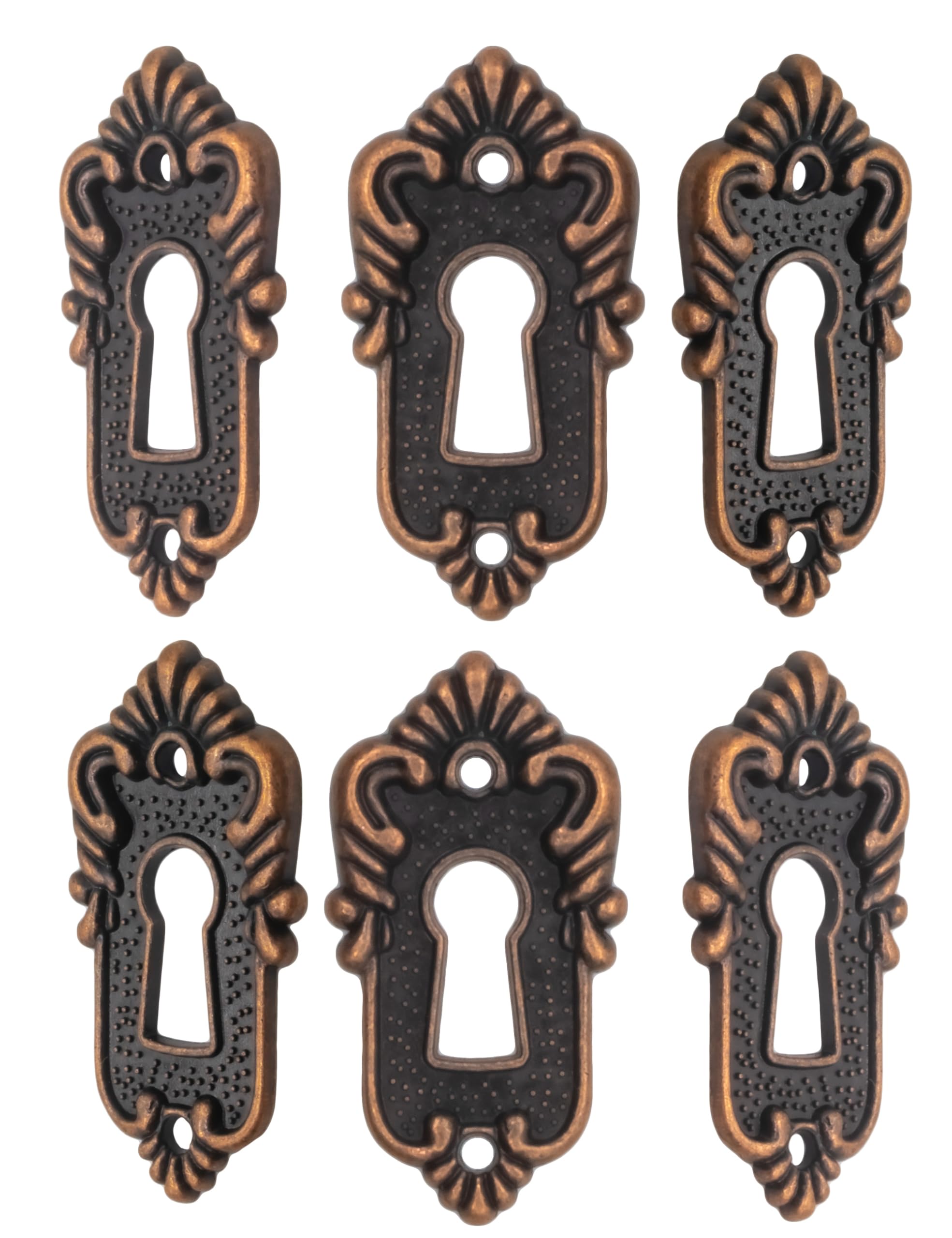 FUXXER® Set of 6 Antique Key Signs and Lock Rosettes, Vintage Copper Design, 45 x 23 mm - Image 3