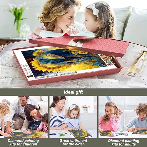 Miniatura 8 de Kits de pintura de diamantes para adultos, kits de arte de diamantes 5D para principiantes, pintura de diamante redonda para decoración de pared del