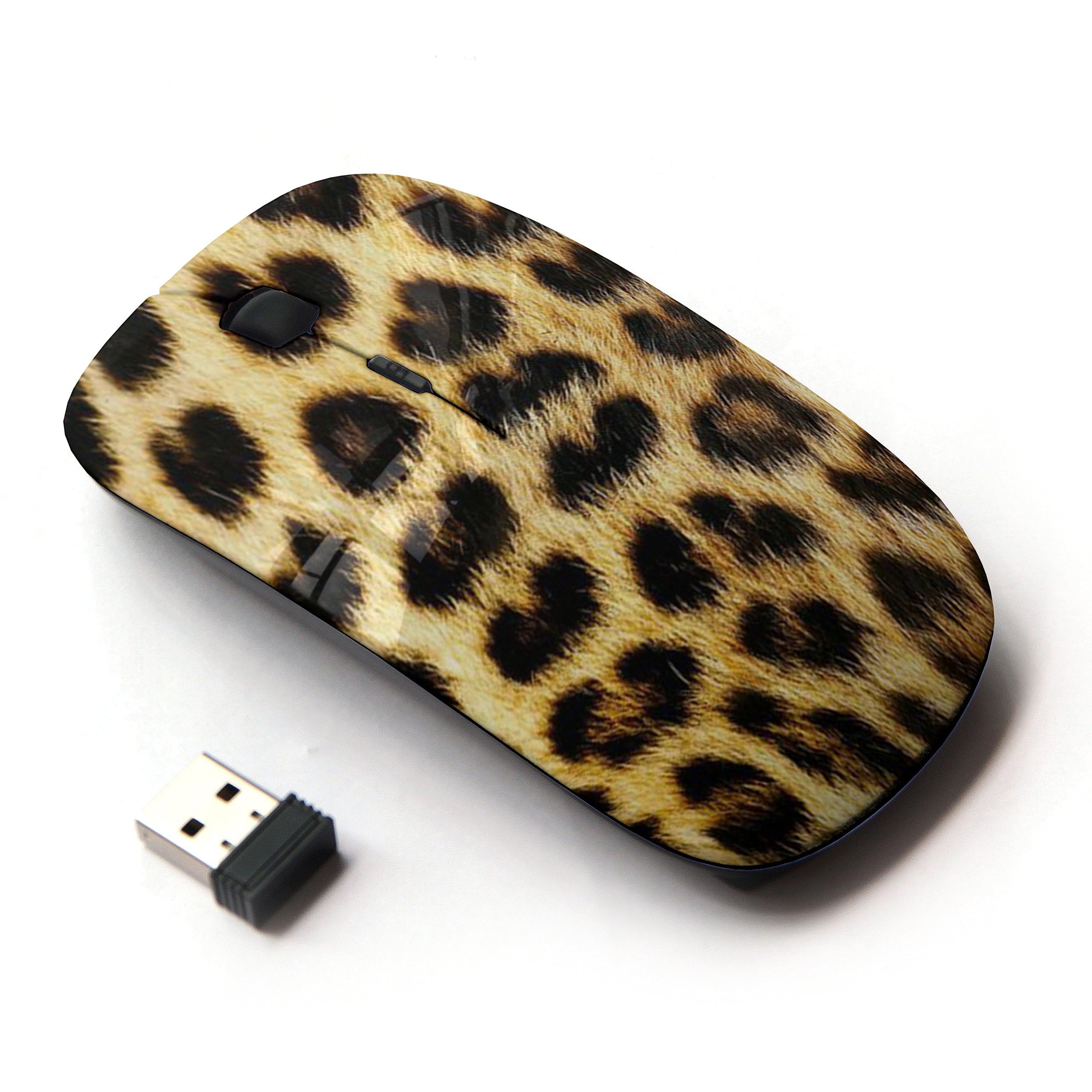 KawaiiMouse [ Optical 2.4G Wireless Mouse ] Leopard Pattern Fur Golden Brown Spots