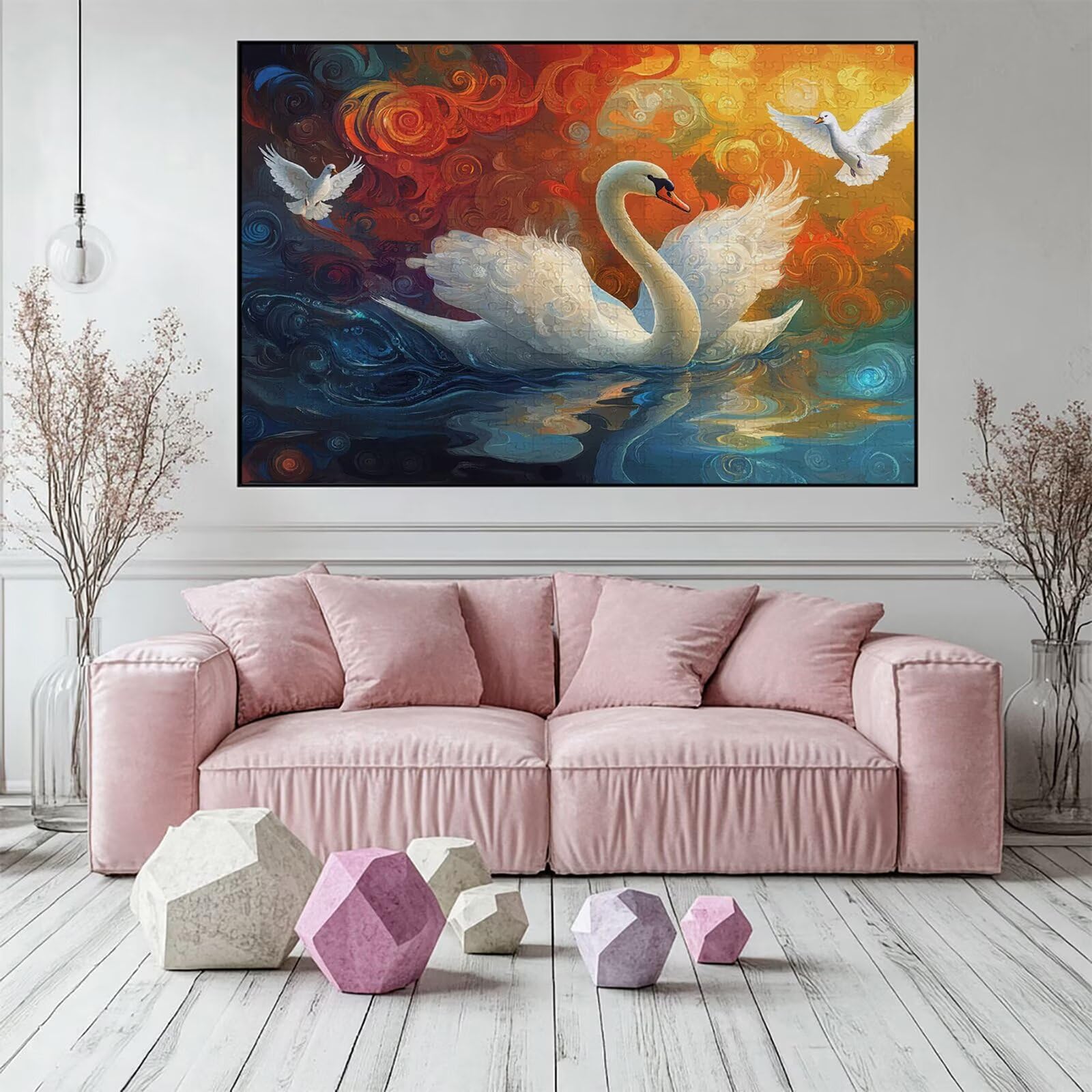 Puzzle 3000 elementów łabędź puzzle dla dorosłych ptak 122 x 81 cm Unikalne rzemiosło klasyczne 3D drewniane układanka do rodzinnych gier aktywnych, układanka do samodzielnego wykonania nawet do