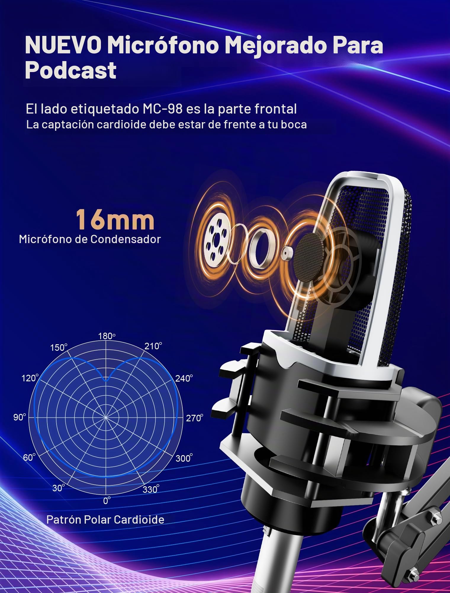 SINWE Set Todo en Uno para Podcast Pro • Mezclador de estudio con micrófono de condensador • Audiobox Plug & Play para PC y smartphone • Perfecto para streaming, gaming, YouTube (Incluye tarjeta de