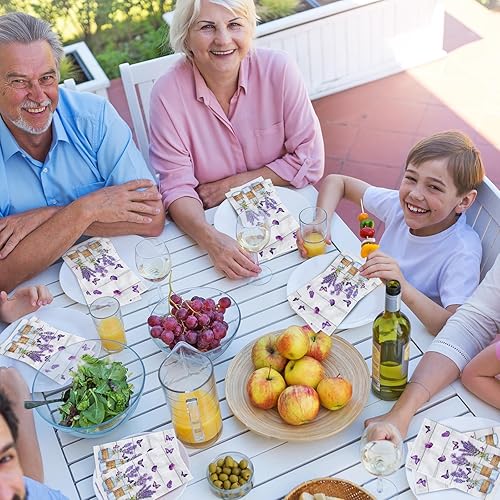 Miniatura 55 de Seajan 200 servilletas florales azules desechables para invitados, toallas de mano para baño, toallas de papel, toallas de mano, toallas de papel
