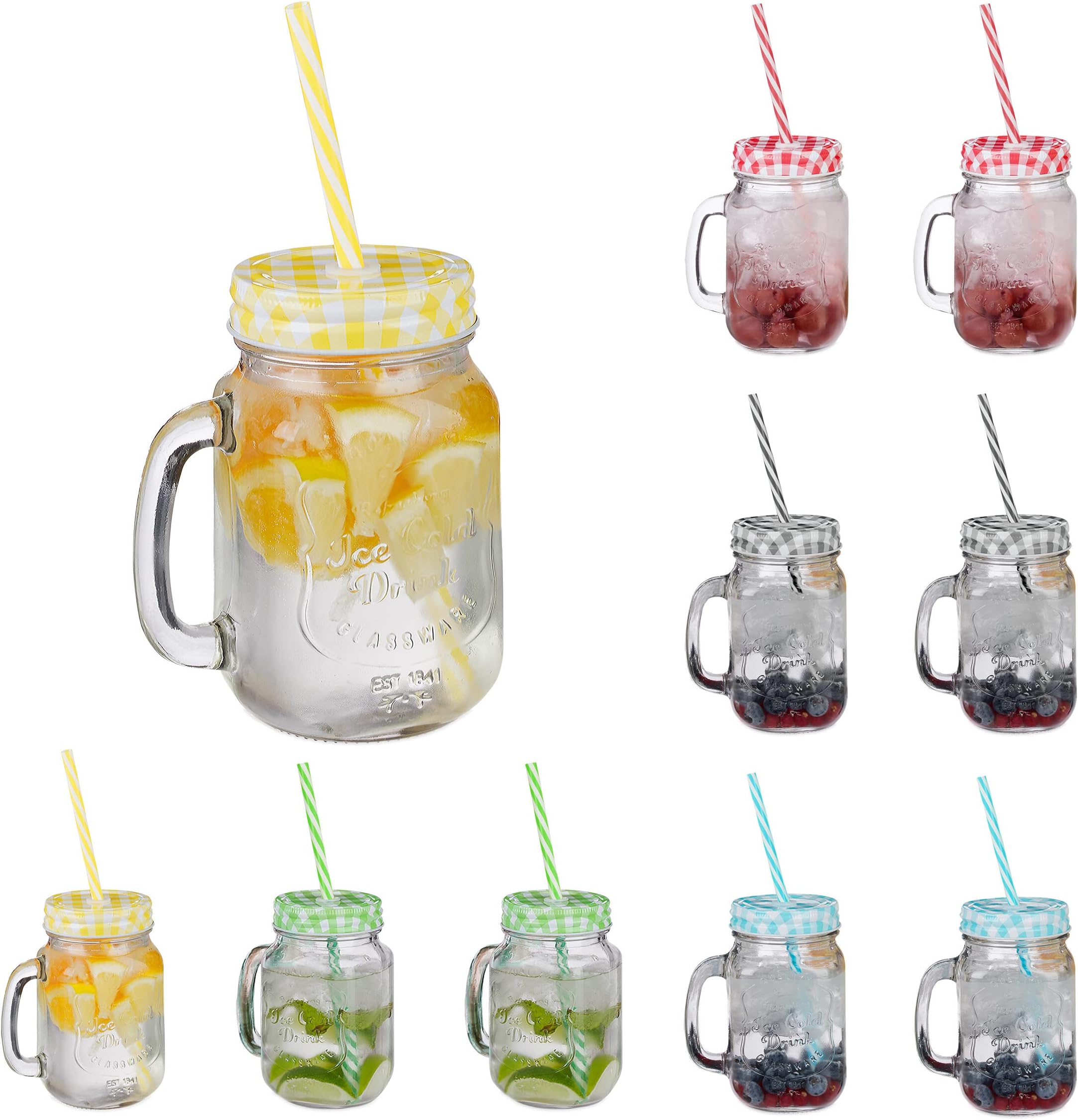 Foydream Trinkgläser Mit Deckel - 2 Stück Bubble Tea Gläser 375ml