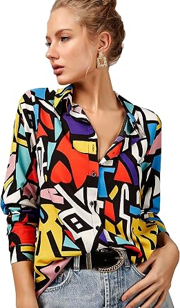 Blouses for Women Fashion, Long Sleeve Button Down Shirts Dressy Casual Tops