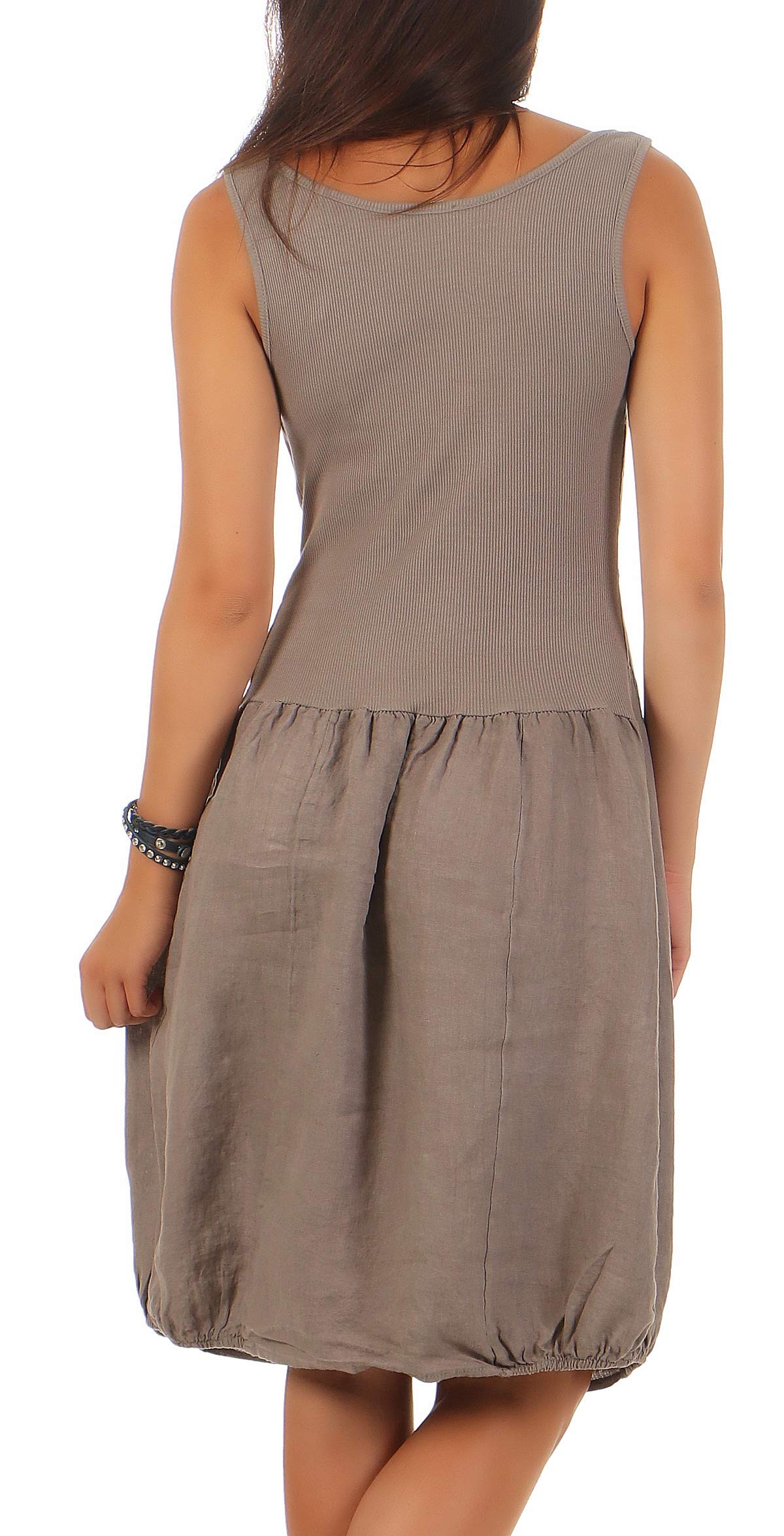 Malito Abito di Lino Leggero Abito Estivi 8147 Donna