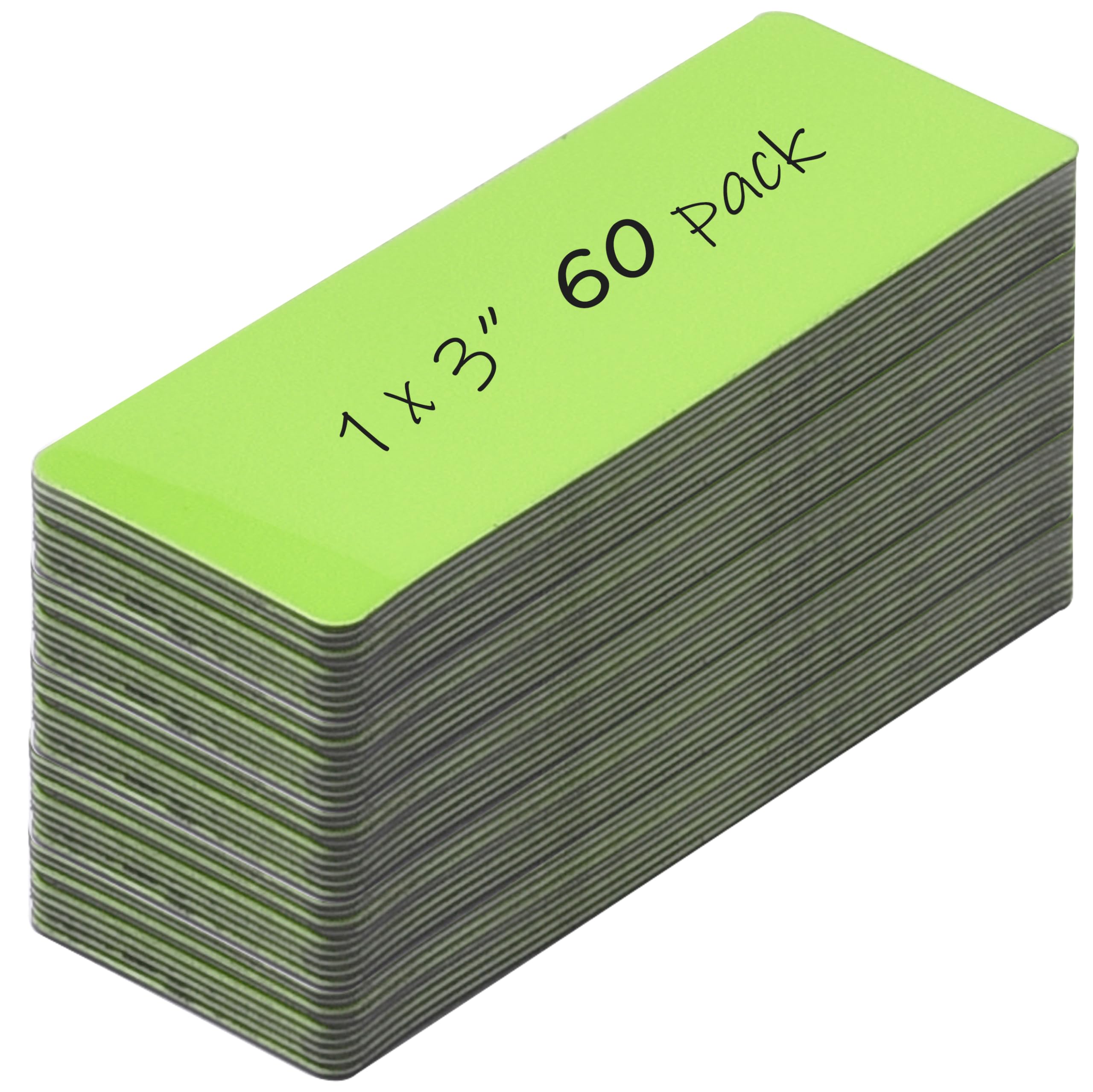 Realth Magnetic Dry Erase Labels, Green, 2.5CM x 7.6CM - 60Pcs