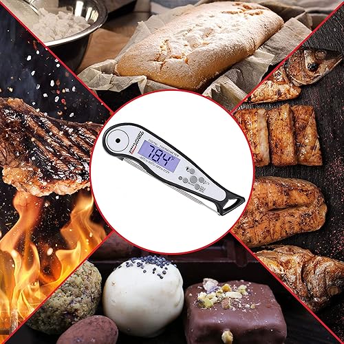 Miniatura 4 de Royal Gourmet TW2001 - Termómetro para alimentos para carne, ultrarrápido, impermeable, digital, cocina, cocina, sonda plegable con alarma