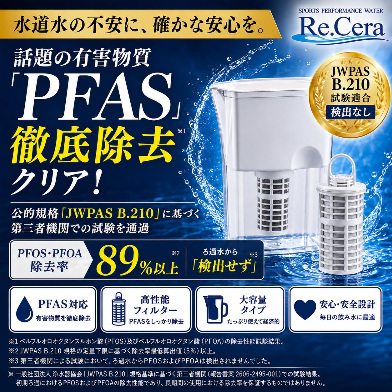 リセラ　ポット型浄水器 Amazon | スポーツパフォーマンスウォーター Re.Cera（リセラ）ポット