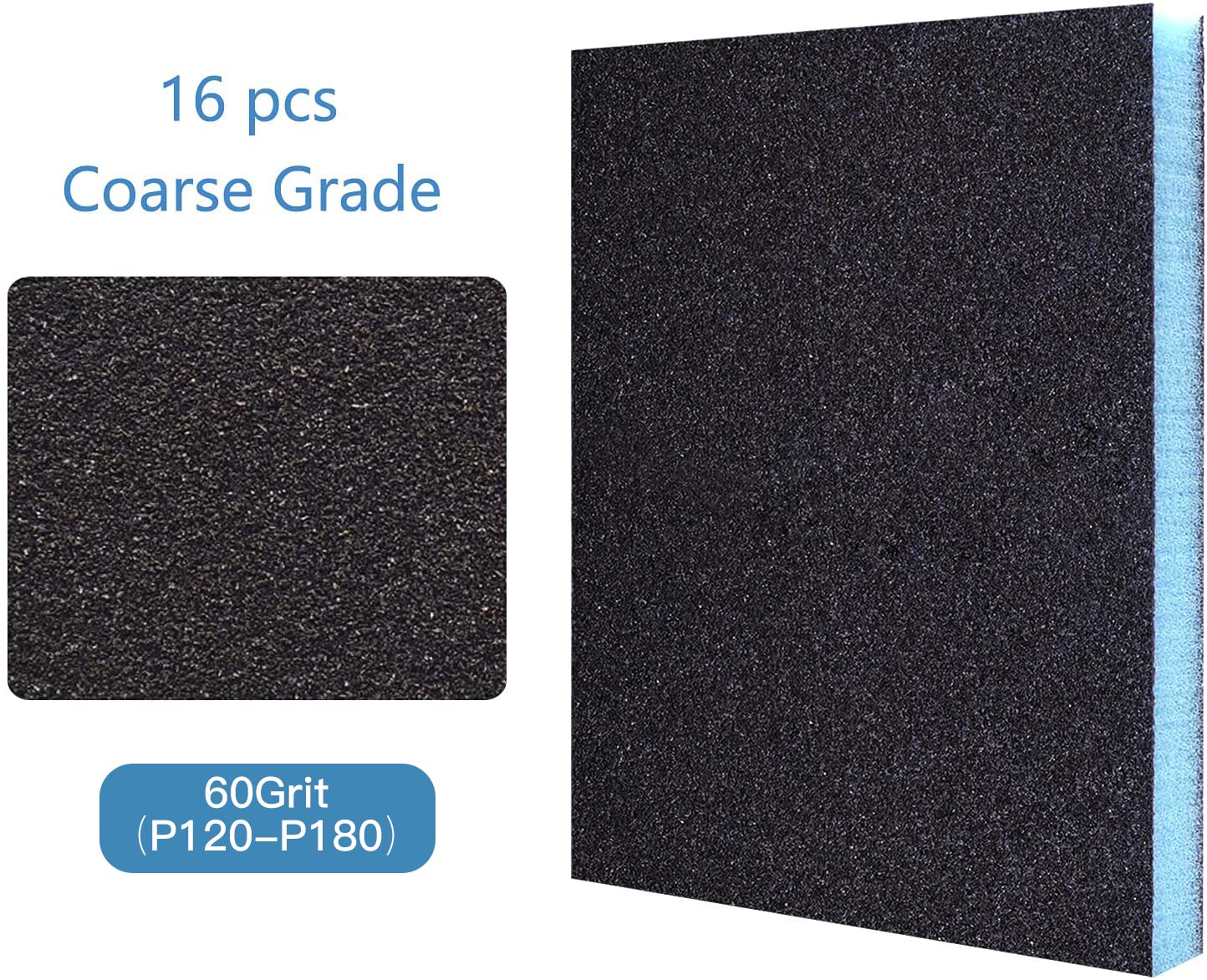 Snapklik.com : 16Pcs 60 Grit Sanding Sponge, Coarse Sanding Blocks ...