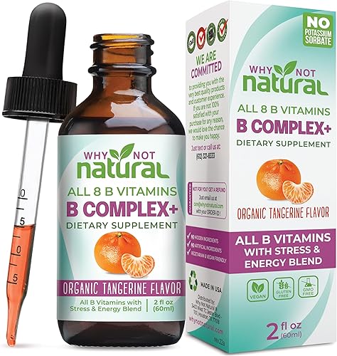 Gotas líquidas complejas de vitamina B – Suplemento orgánico para mujeres – Formas veganas y sublingues de B1 B2 B3 B5 B6 B12 Biotina Folato y