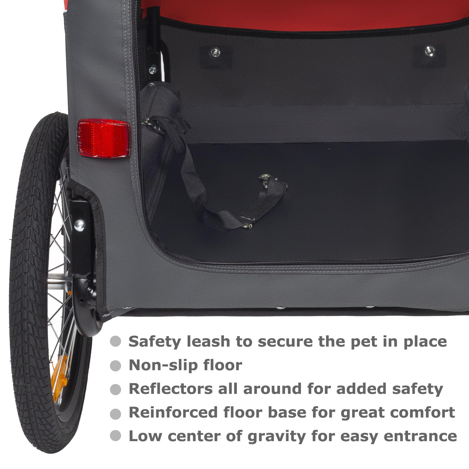 Tiggo VS Pets L Hundeanhänger groß Fahrradanhänger für mittelgroße und große Hunde bis 35 kg, Klappbar,