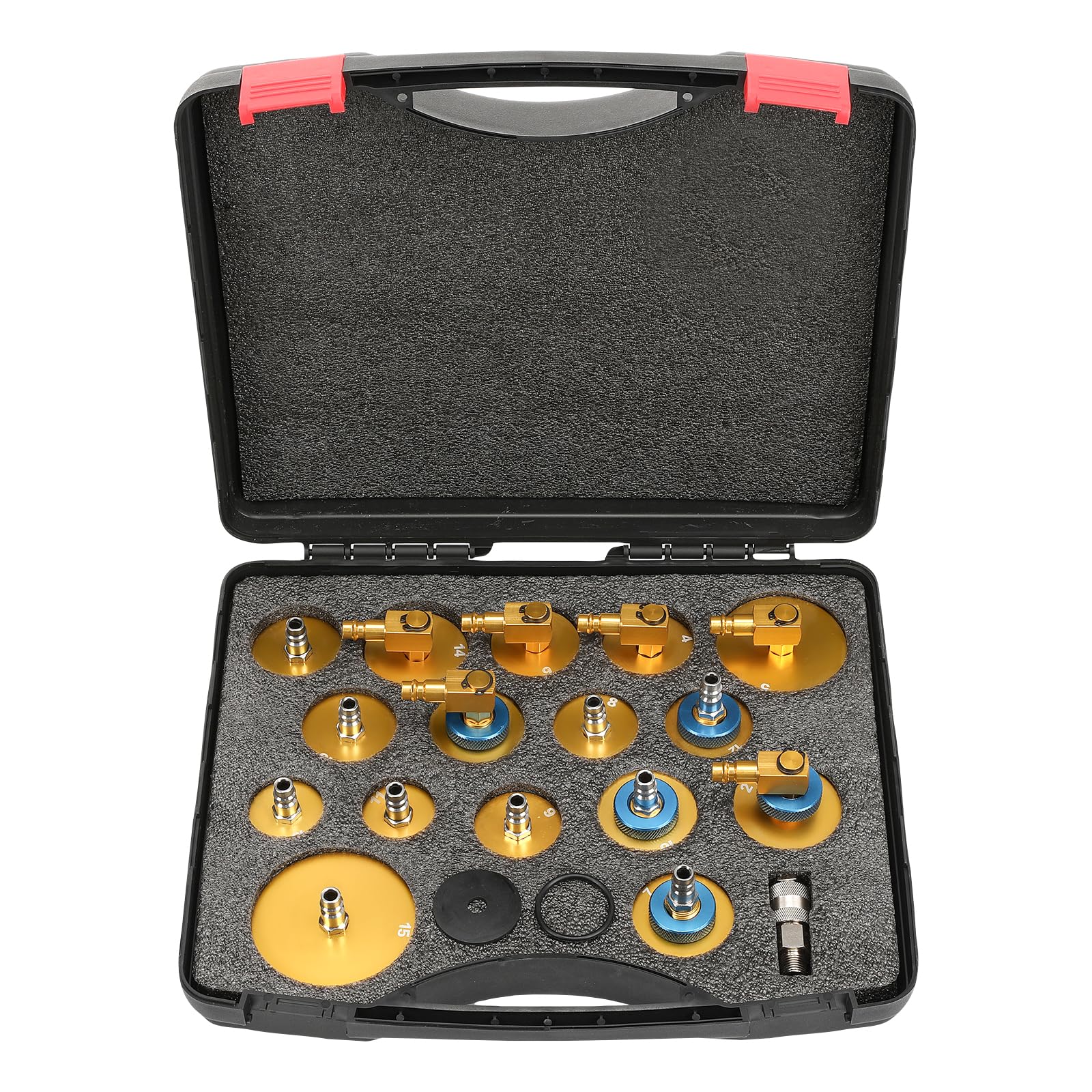 GEARMONSTER 17-częściowy zestaw adapterów do odpowietrzania hamulców, urządzenie do odpowietrzania hamulców samochodowych adapter do odpowietrzania hamulców z szybkim adapterem, odpowiedni do