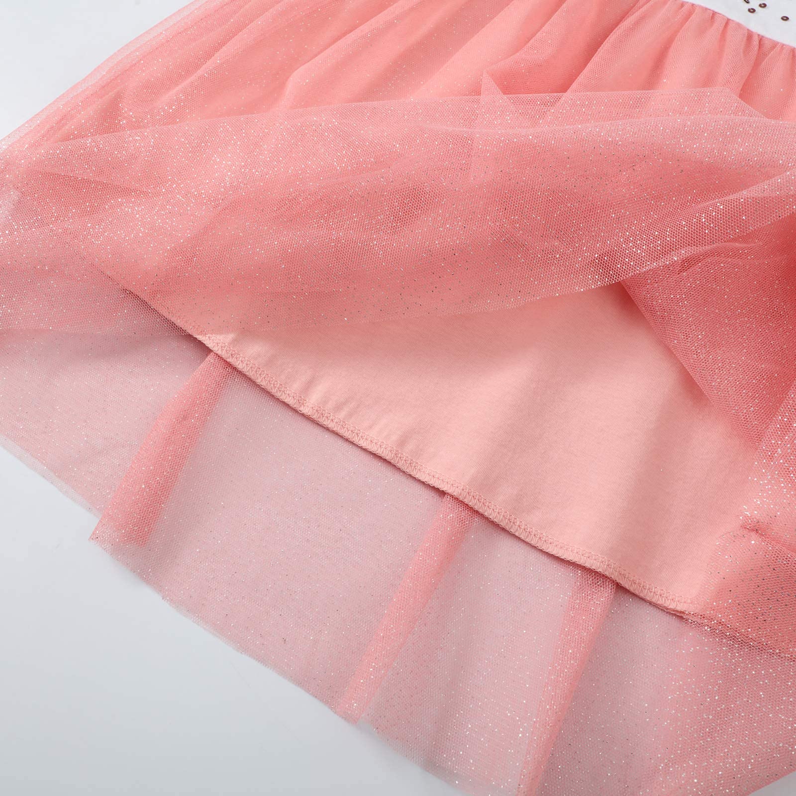 JinBei Vestido Algodon Manga Corta Sin Mangas T-Shirt Vestido Verano Bordado Animal Niña 2-7 Años