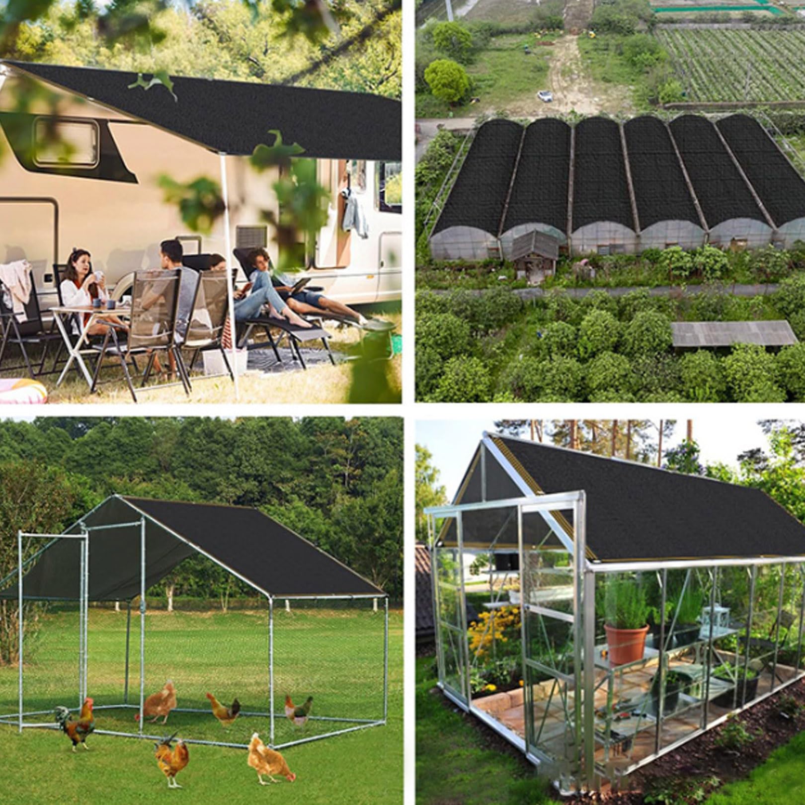 Red e transpirable con ojales de 3 x 6 m, resistente a los rayos UV, tela negra, para verano, protección solar e invernadero, cubierta de heladas, ideal para uso en invernadero