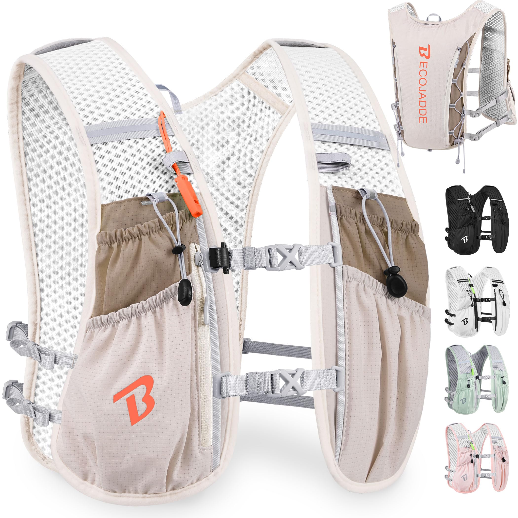 BECOJADDE 5 Liter Laufweste Leicht für Damen und Herren, Ideal für Marathon, Trailrunning, Radfahren, Wandern und Joggen