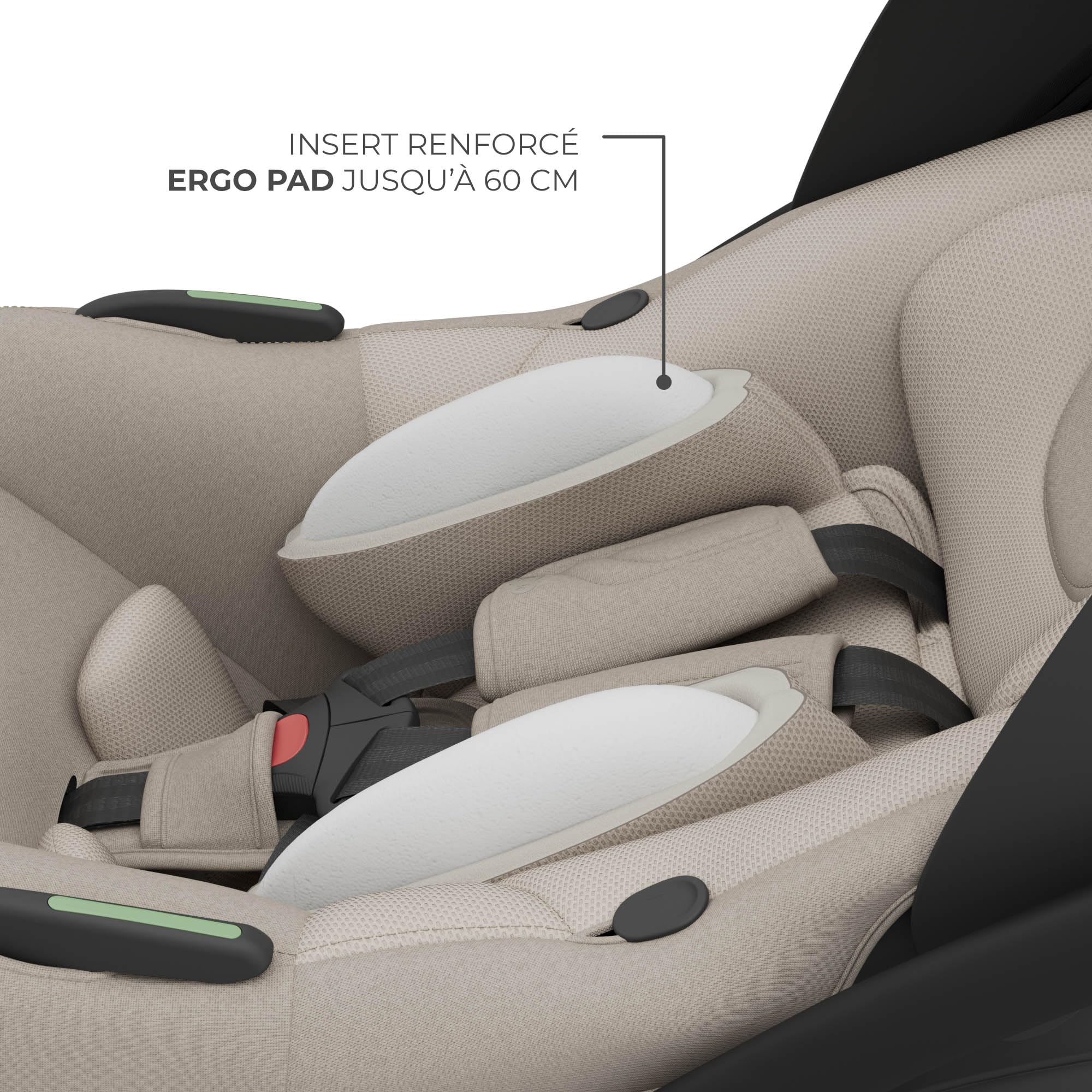 Kinderkraft I-LITE Siège Auto avec base ENDURA SAFE FX, siège auto pour bébé, i-Size, 40–87 cm, rotatif, ISOFIX, ERGO PAD, système modulaire, léger, 3,2 kg, harnais 5 points, 0–12 ans, Beige
