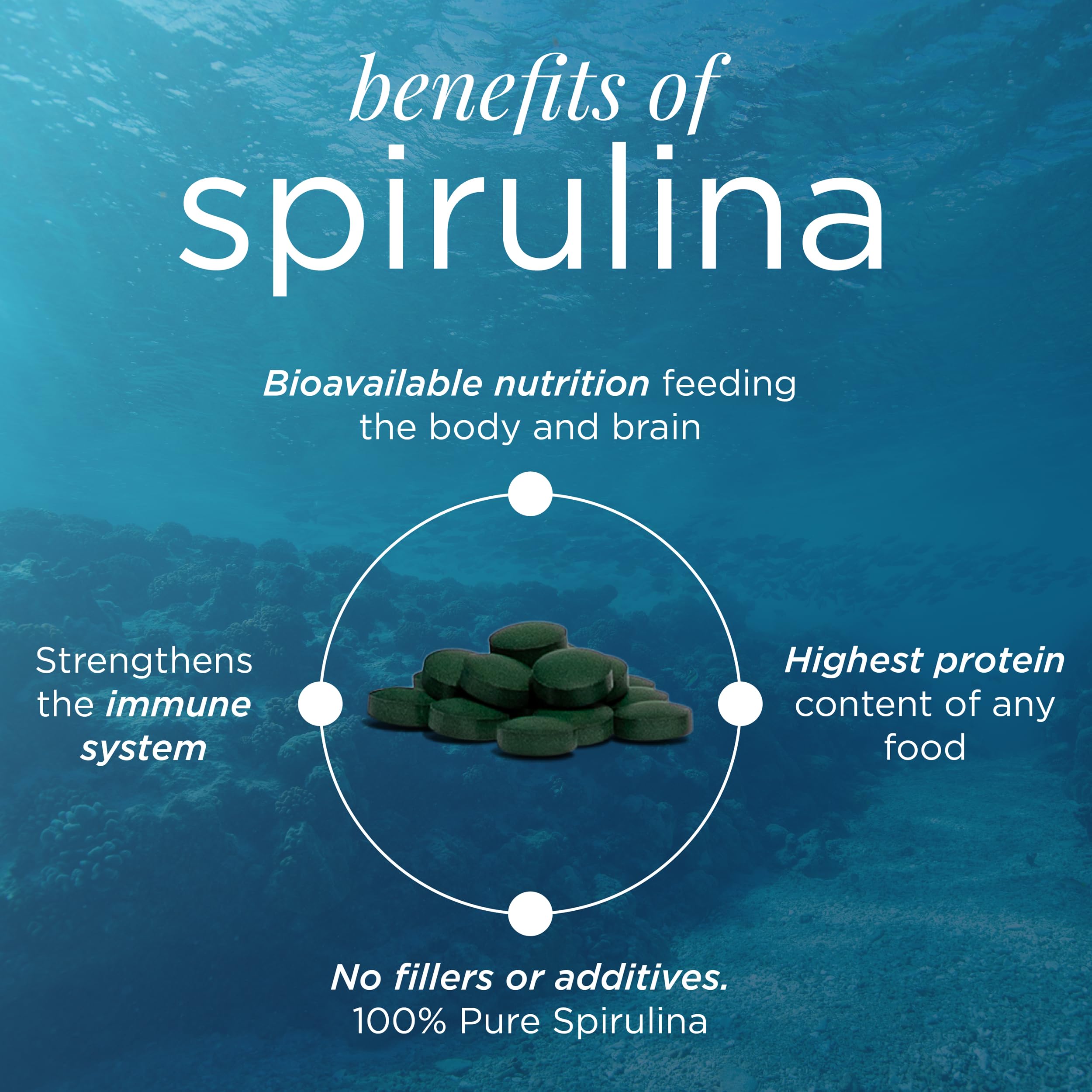 VITALITYbits Spirulina Chlorella Tablets, Algae Blend, 1000 Tablets — Amazon image 7