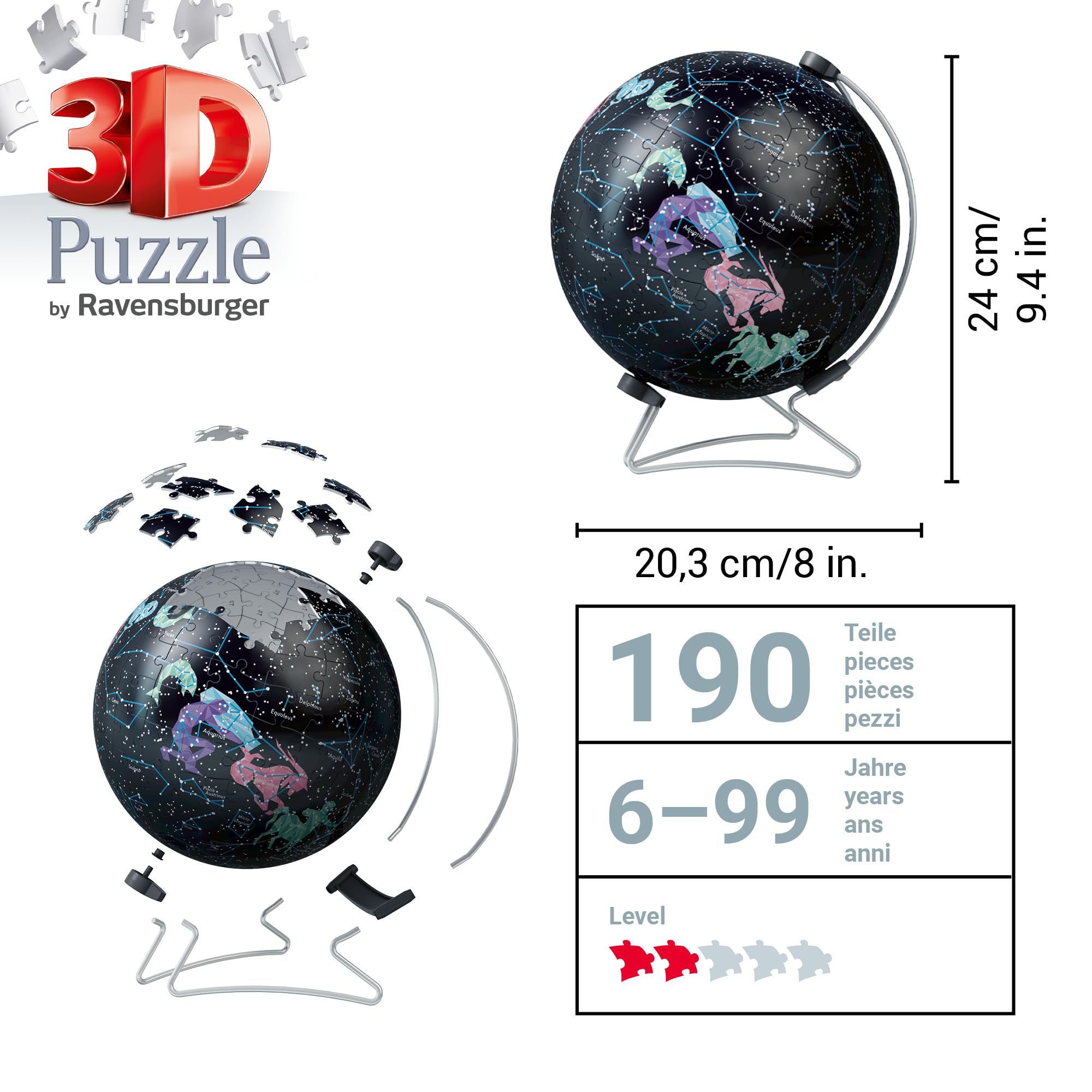 Ravensburger 3D Puzzle 11549 - Globus mit Licht - 540 Teile - Beleuchteter Globus für Erwachsene und Kinder ab 10 Jahren 11549 ▷ jetzt kaufen - online & vor Ort