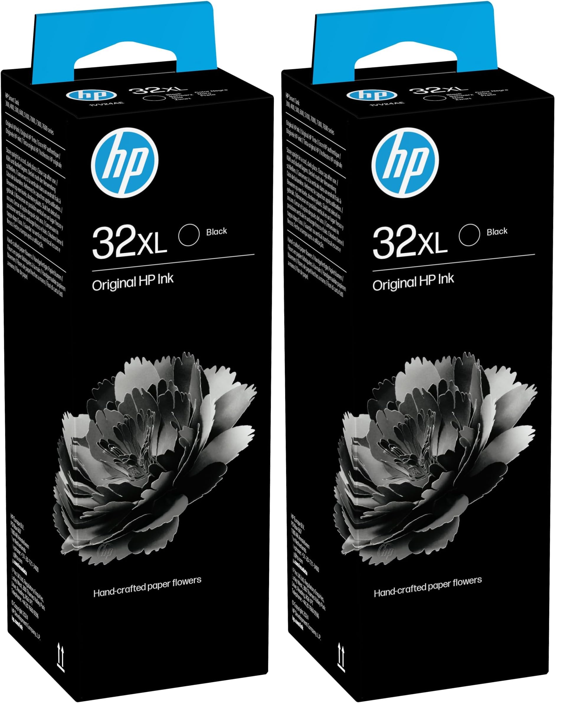 HP 32XL - Flacon d'encre Noire Grande capacité Authentique (Lot de 2)