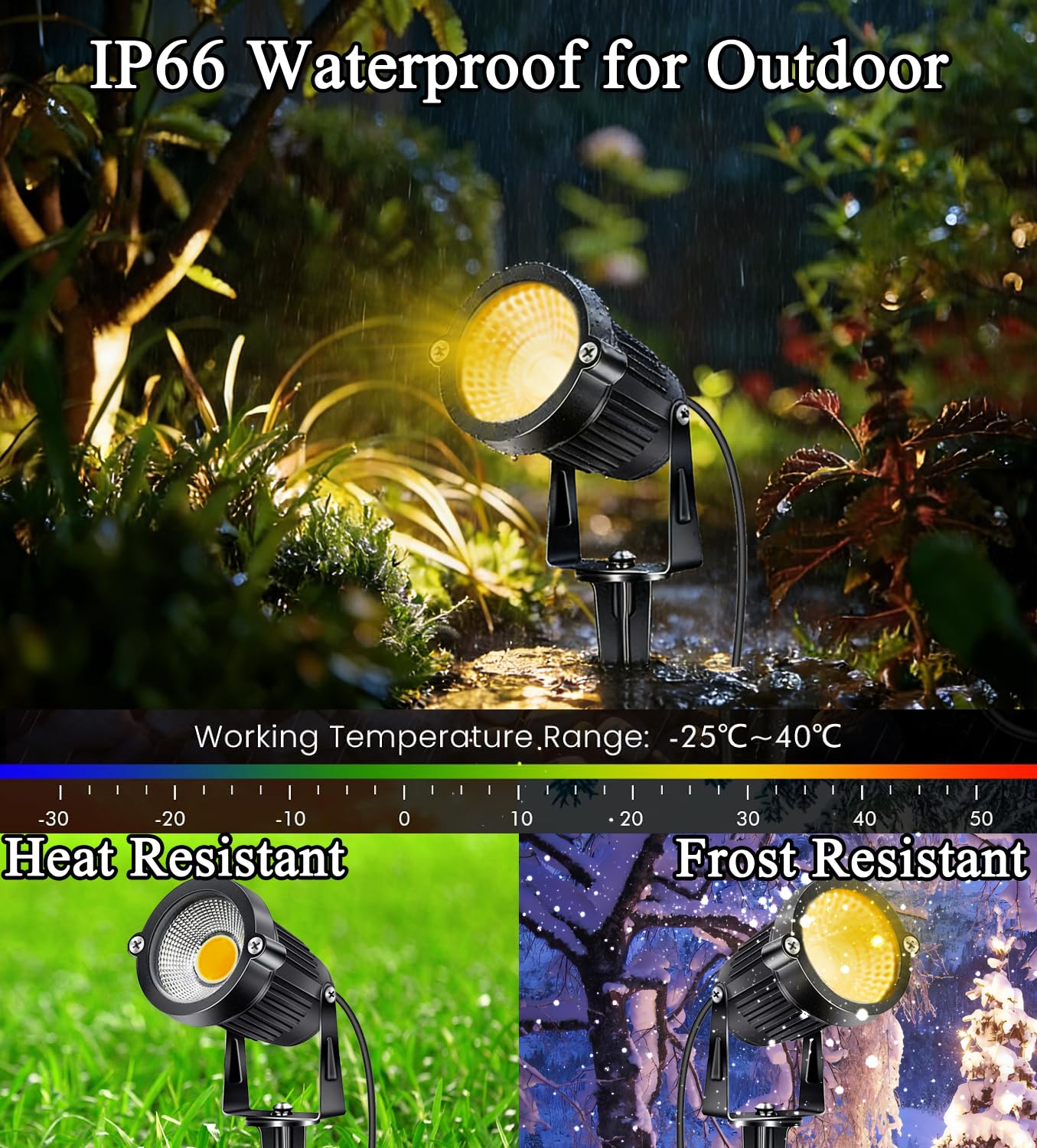 Gartenleuchte mit Erdspieß 5W LED Gartenstrahler IP66 Wasserdicht Gartenlampe mit Stecker Warmweiß 3000K Led Strahler für Außen Garten Rasen Baum Wiese(8er Pack)