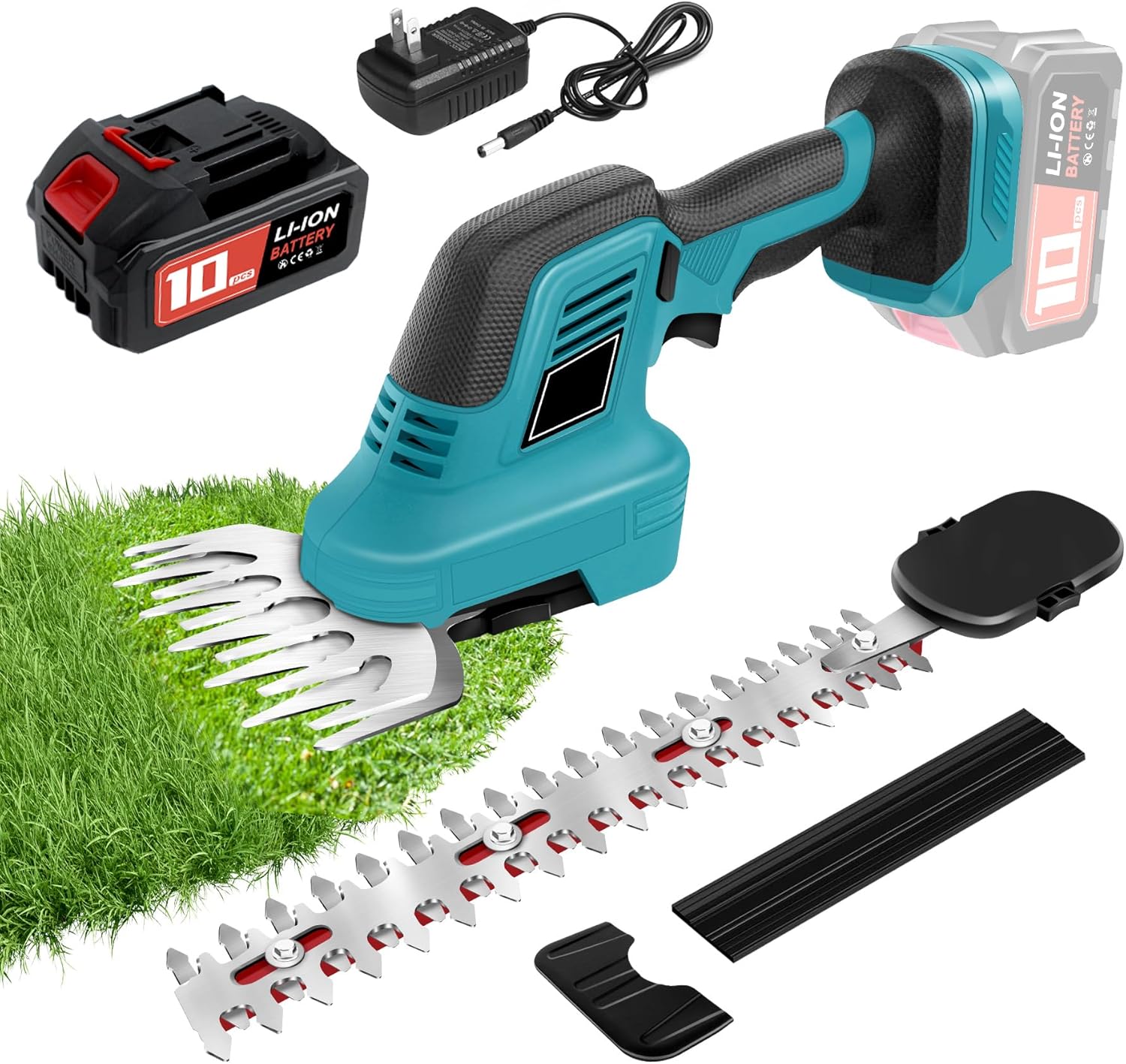Cordless 2-in-1 Hedge Trimmer & Grass Shear, 21V Lightweight