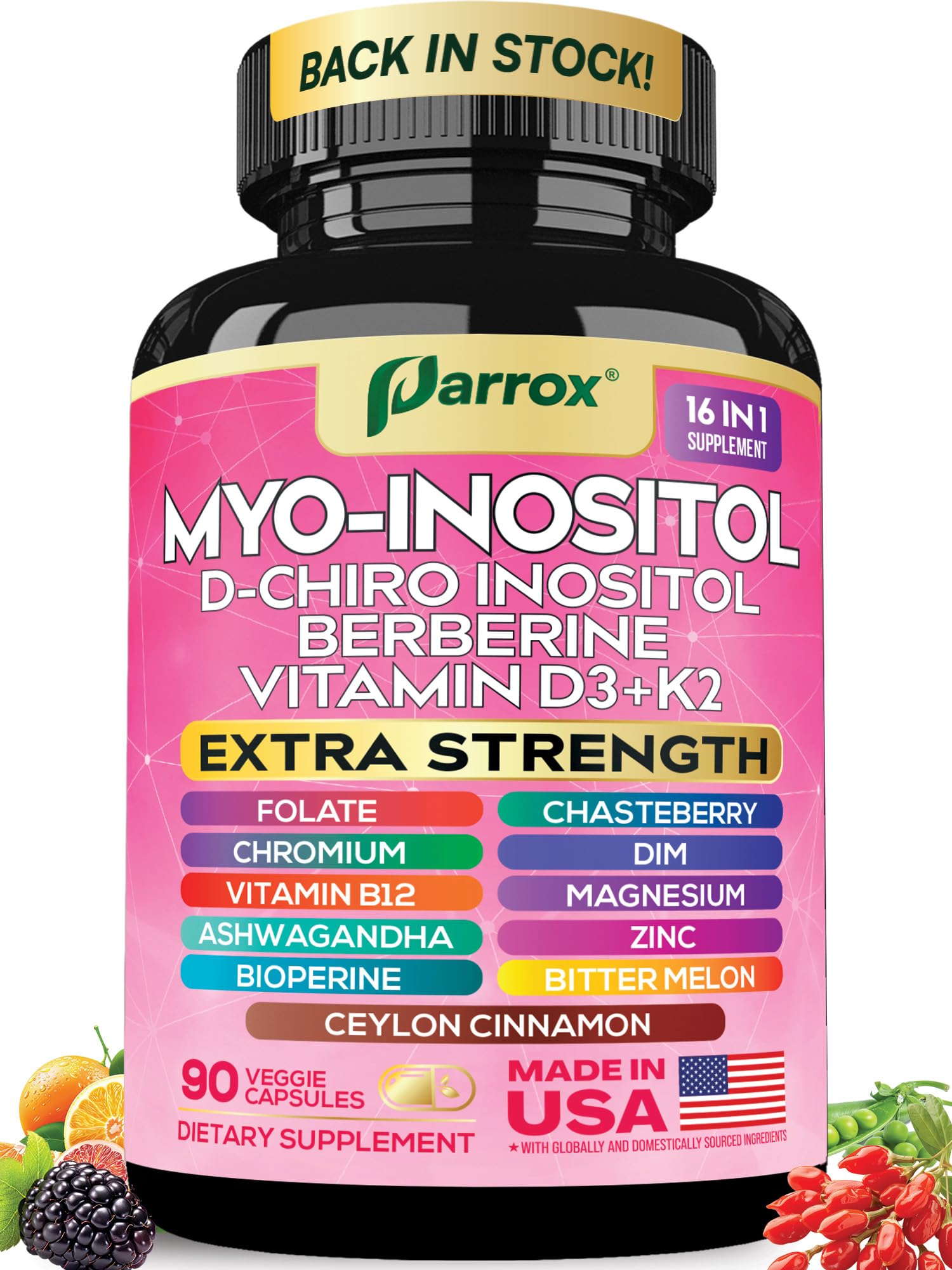 Parrox 16-in-1 Myo Inositol Supplement