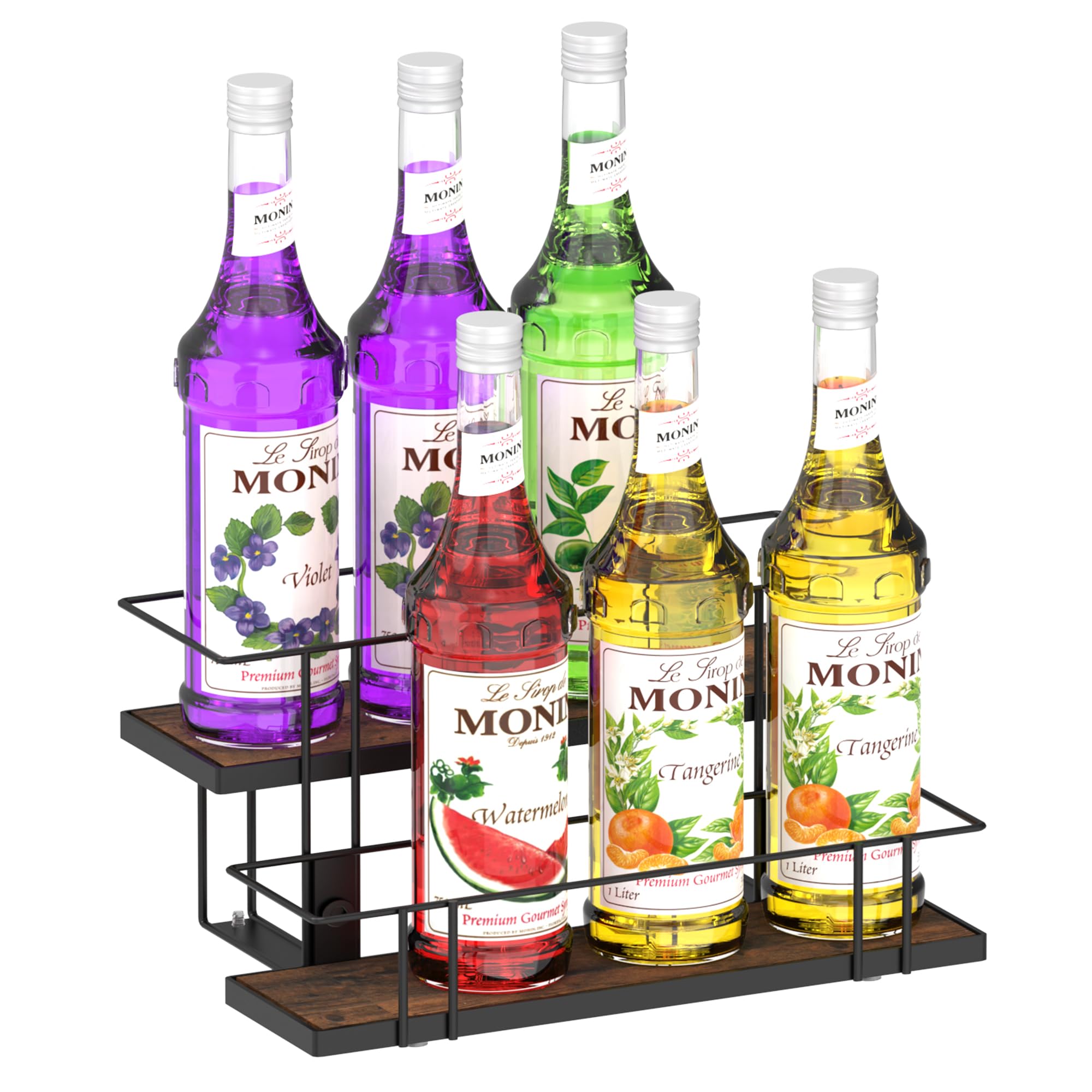 Alyoen Coffee Syrup Rack Organizer, 8 Bottles Syrup Holder Stand for Coffee Bar, Small Coffee Bar Organizer Shelf, Coffee Station Organizer for