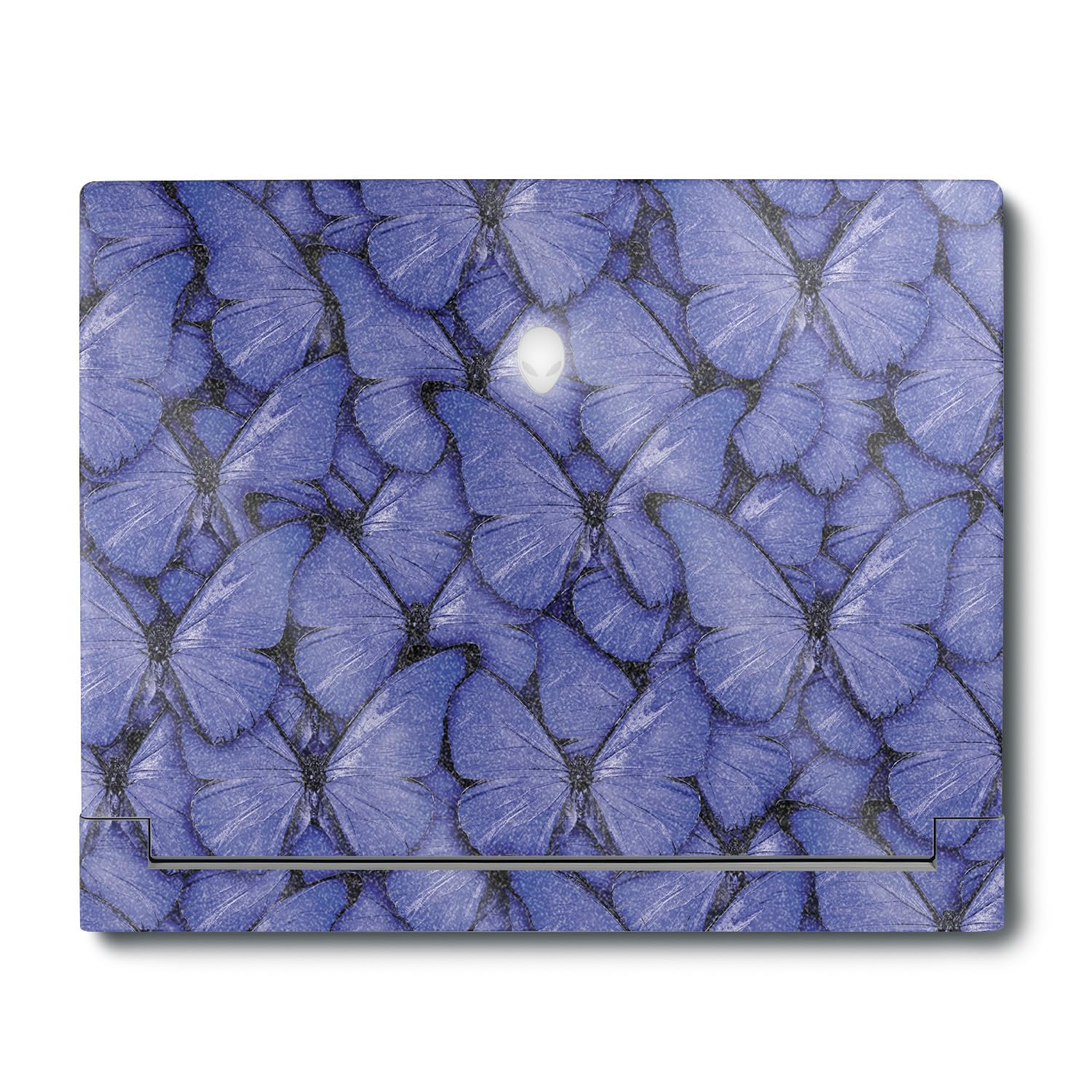 MightySkins Glossy Glitter Skin Compatible with Alienware X16 R1 (2023) Full Wrap Kit - Blue Butterflies | Protective, Durable High-Gloss Glitter Finish | Easy to Apply | Made in The USA