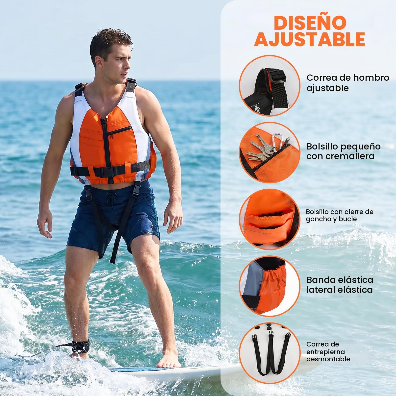 Zeraty - Chaqueta de natación para Adultos, Chaqueta Flotante para Pesca, Vela, Surf, navegación, Kayak para Deportes acuáticos