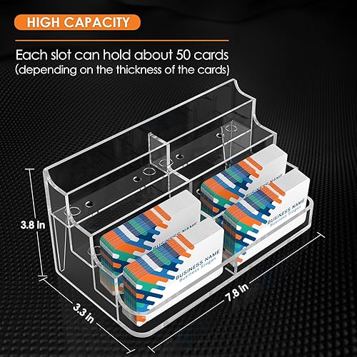 Miniatura 4 de MaxGear Tarjetero acrílico para escritorio, múltiples tarjeteros de visita, soporte para tarjetas de visita, soporte para tarjetas de visita de