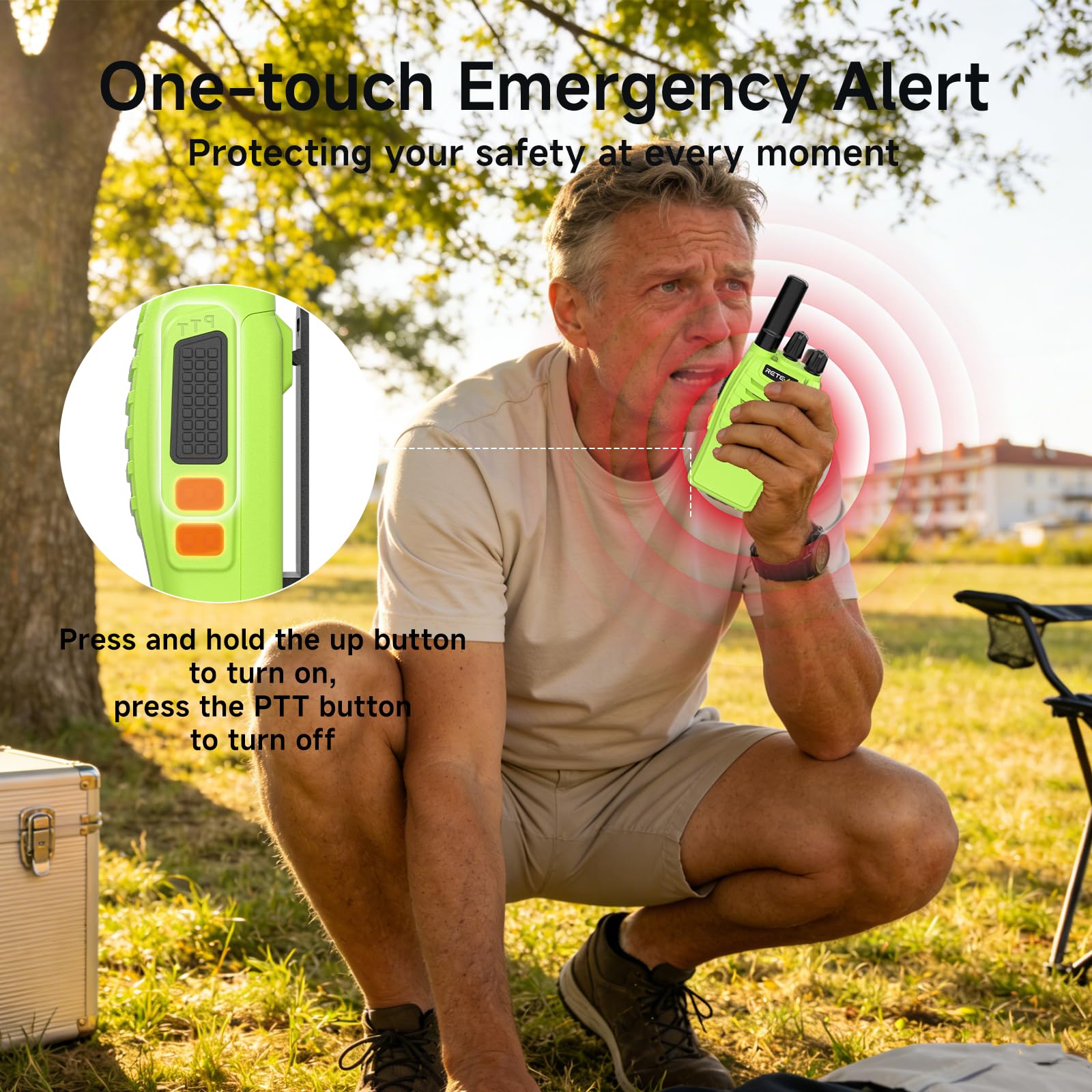 Retevis H777 Walkie Talkie Largo Alcance, Walkie Talkie Adultos sin Licencia, Fácil de Usar, Portátil, VOX, Tipo C Cargado, Emergencia, Radio al Exterior Acampar, Aventuras (Paquete de 3)