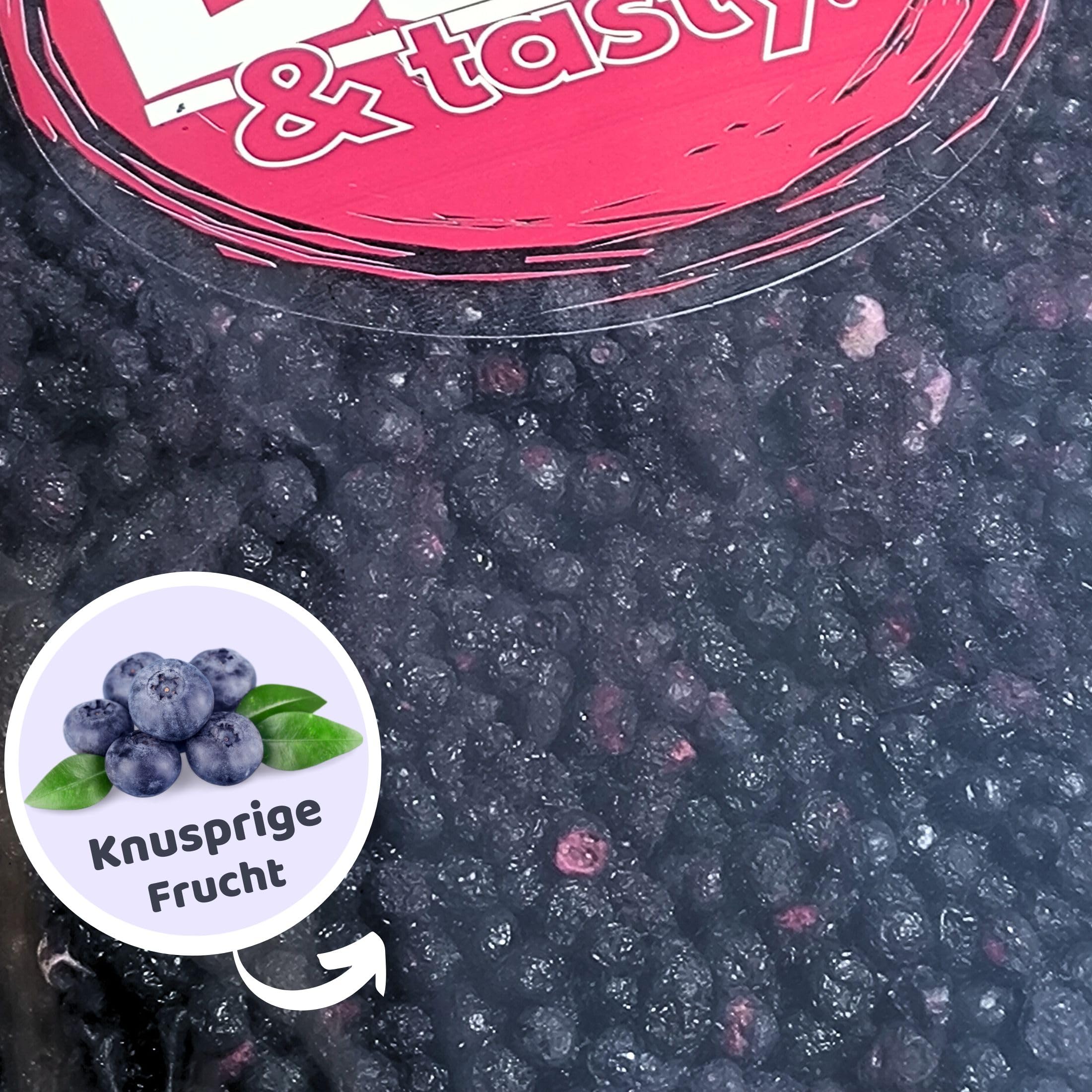 BULK & tasty. Disidratati Blue Berry Liofilizzati 600g | Mirtilli Selvatici Mirtilli Frutta Disidratata | Mirtilli Neri Senza Zucchero Secchi Freeze Dried Blueberry Wild Blaubeeren