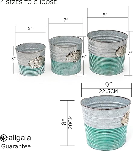 Miniatura 4 de allgala Maceta galvanizada para decoración interior y exterior-8 "-HD60072