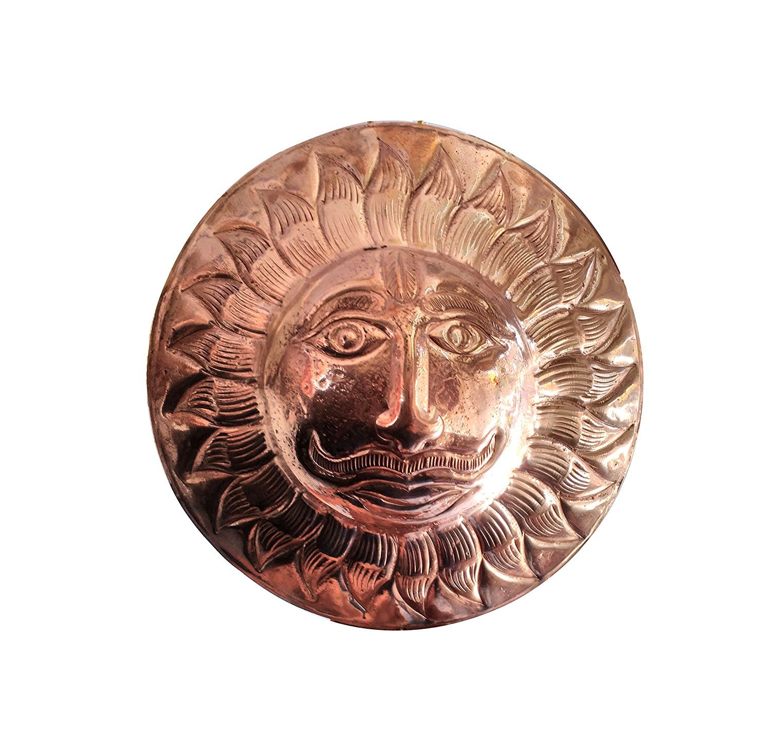 S.G.U.6 (Inch) Copper Surya Sun SOORYA SOORAJ Suraj DEV DEVTA Wall Hanging Statue Idol(1 pitambari Packet Free)
