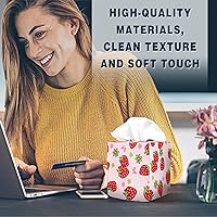 Vista 59 de Tissue Box Cover Square Decorative Tissue Box Holder Cute Funny Cube Tissue Case Cover-Alpaca Tissue Box Cover