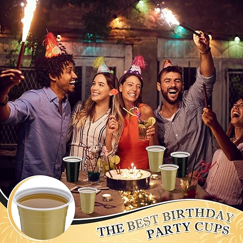 Miniatura 3 de Sunnychicc 50 vasos de plástico de 16 onzas a granel desechables a granel vasos de plástico para fiesta de cumpleaños, vasos de colores para bodas,