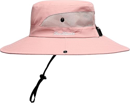 Sombrero de sol para mujer de verano, sombrero de playa de ala ancha, protección UV al aire libre, plegable, malla fresca, diseño para cola de Rosa