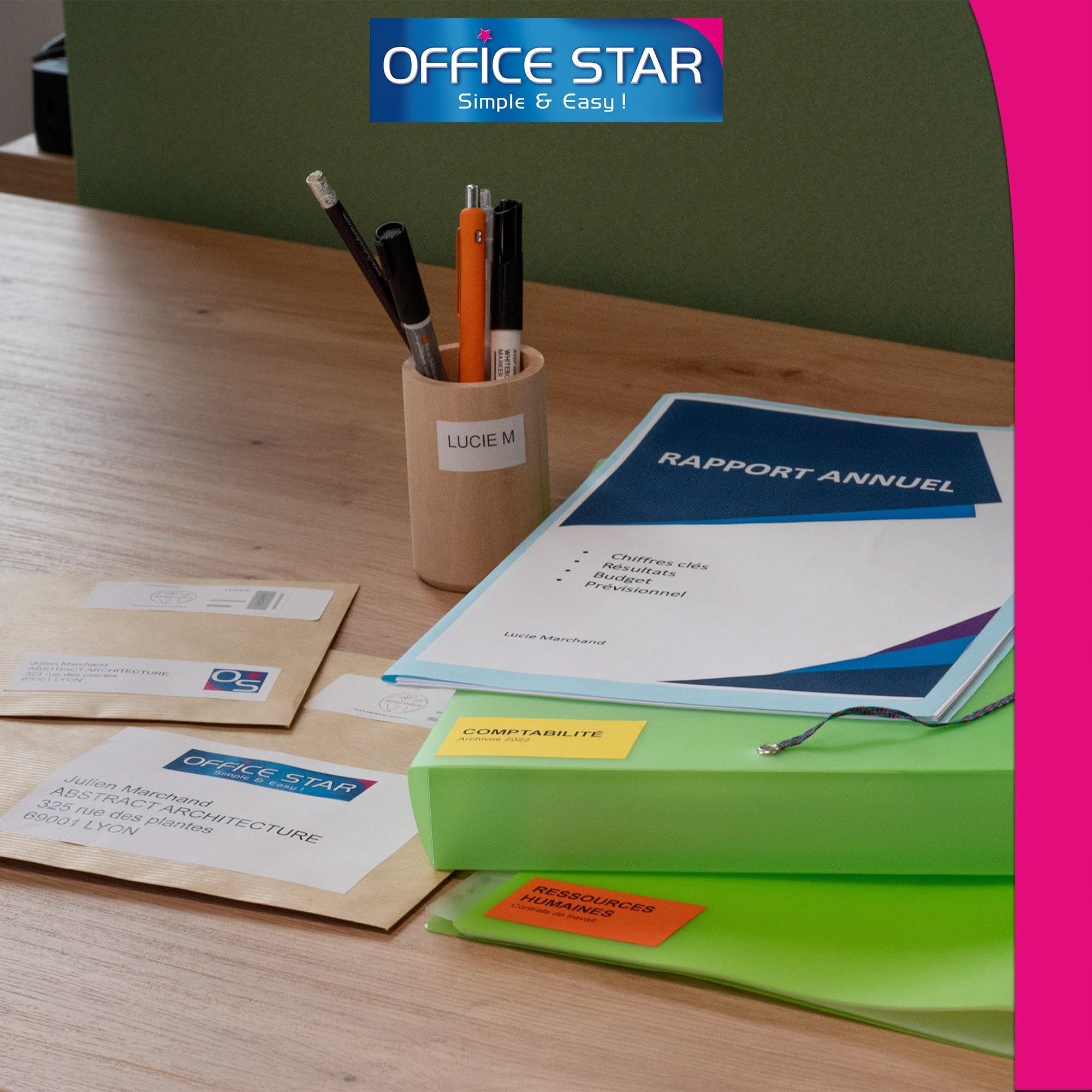 OFFICE STAR - 200 Étiquettes Autocollantes Multi-Usages Blanches Personnalisables Imprimables - Format 210 x 148,5 mm - Impression Laset Jet d'Encre et Copieur