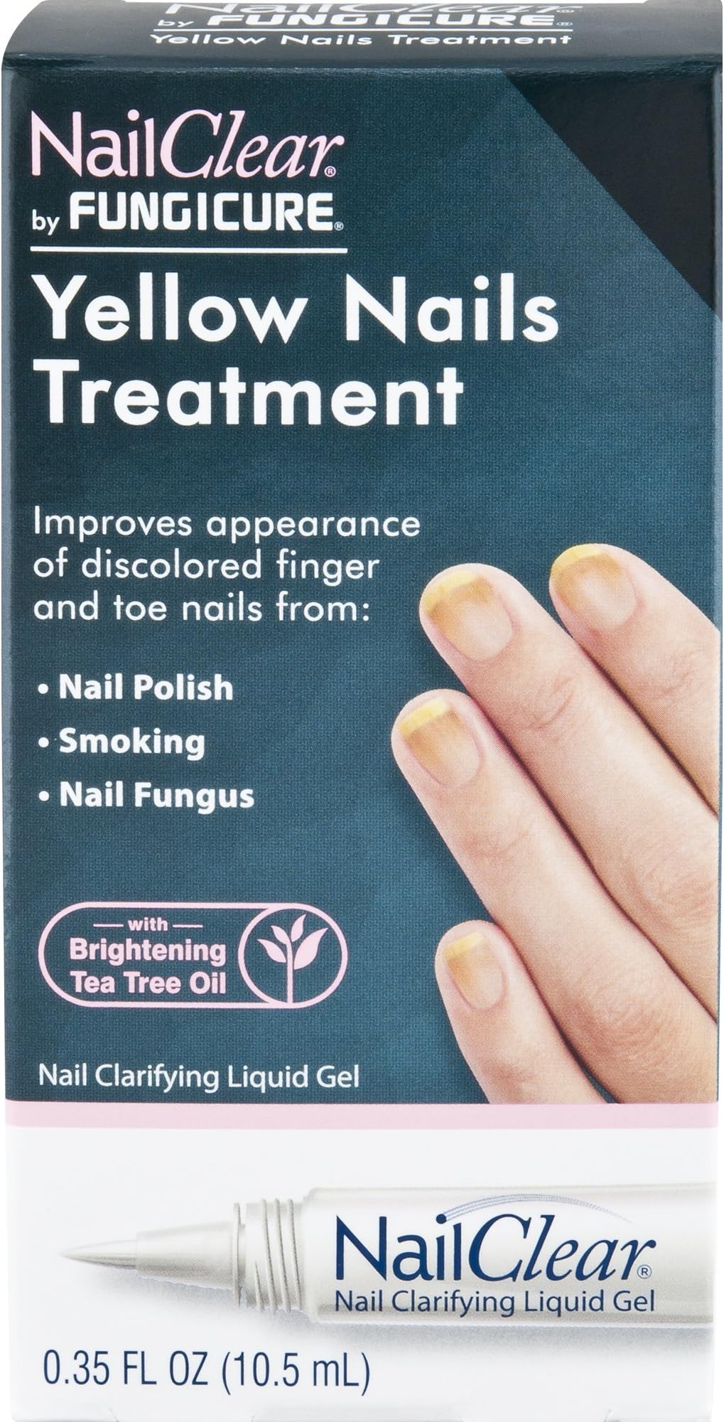 by FUNGICURE - Yellow Nails Treatment - Improves Appearance of Discolored Nails - Nail Clarifying Liquid Gel, 0.35 Ounce