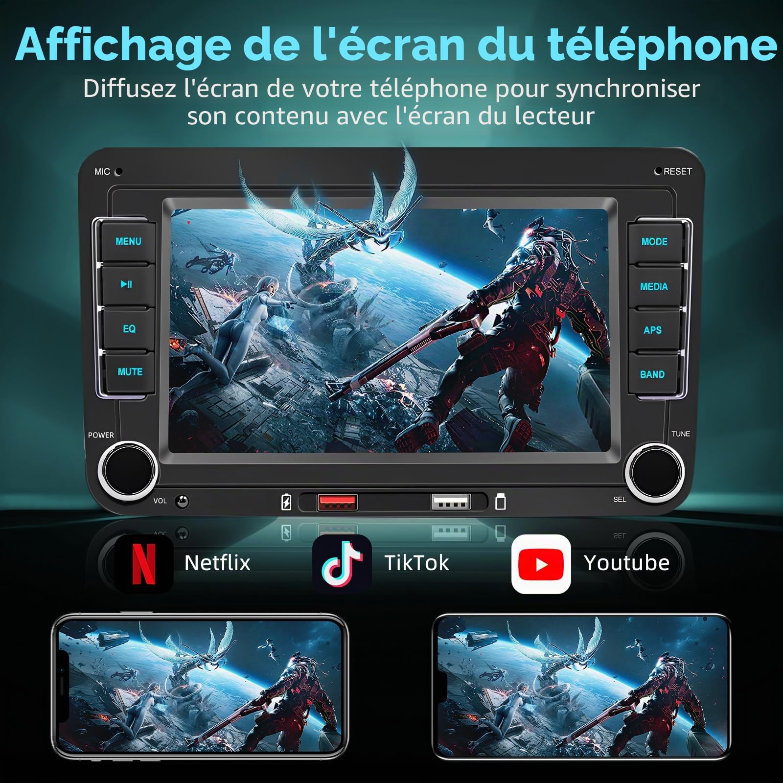 Autoradio pour VW Golf 5 6 Passat Tiguan Jetta Touran Polo Caddy