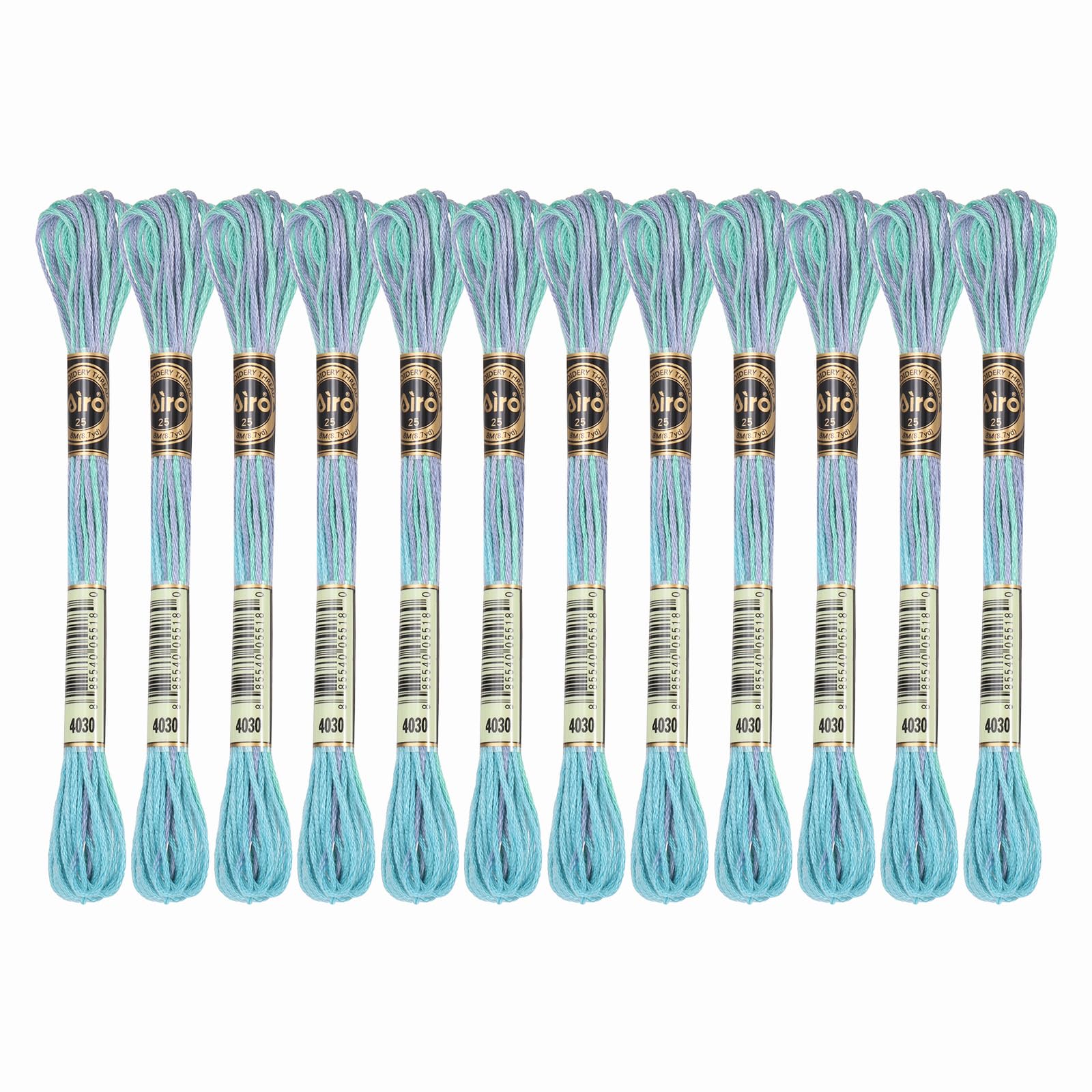 PATIKIL 12 Skeins Embroidery Floss, Polyester Embroidery Threads Bracelets String for Cross-Stitch Hand Embroidery, Green Purple