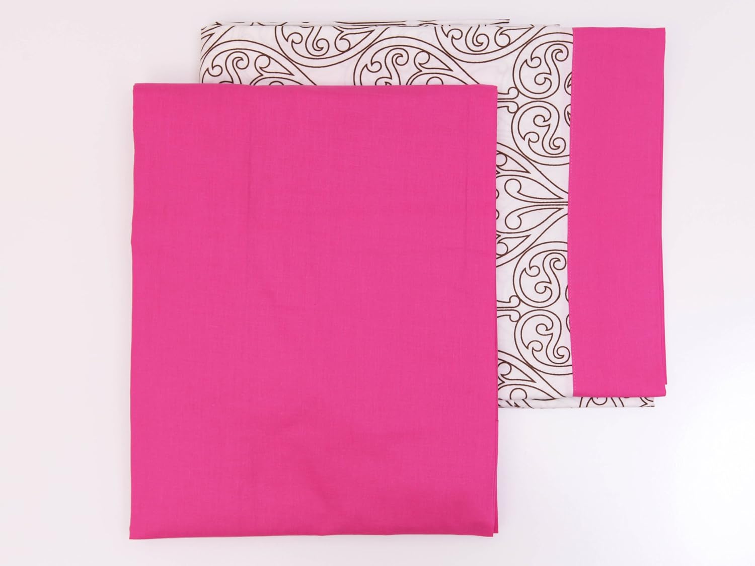 Bacati - Damask Pink and Chocolate Full Sheet Set