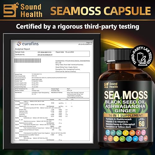 Miniatura 2 de SoundHealth Musgo marino irlandés orgánico salvaje y shilajit - 8000 mg de musgo marino, 10000 mg de shilajit, ashwagandha 2000 mg, ginseng,