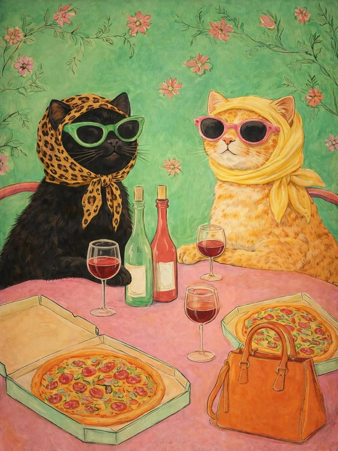 Benjenes Funny Cat Diamond Art Kit for Adults Diamond Painting